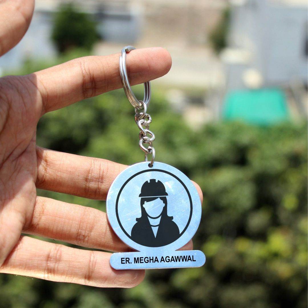 Customized stainless steel keychain for engineer |custom made keychain for engineers| keychain for engineers| keychain for civil engineer - BBD GIFTS