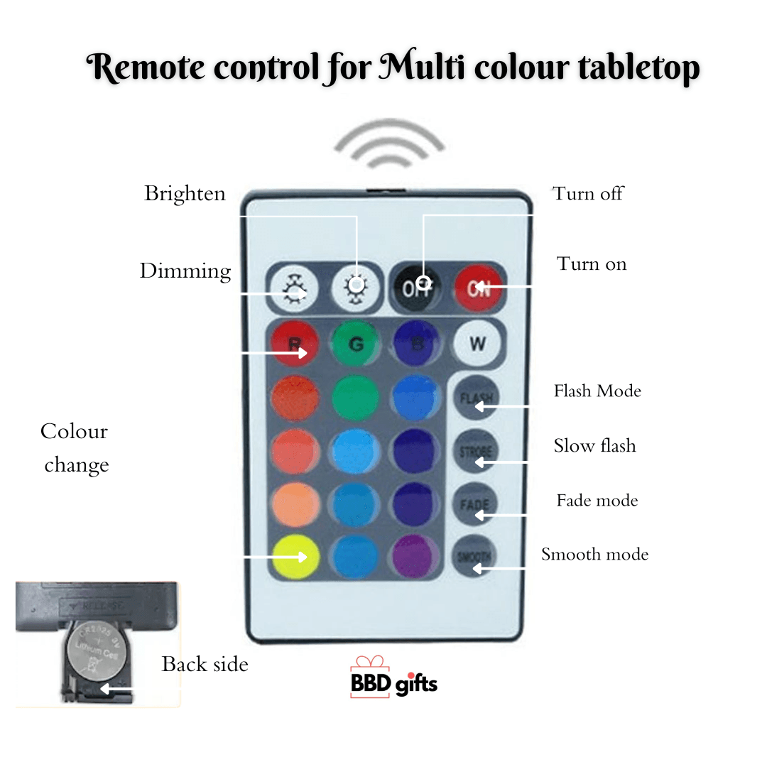 Customized Table Top With LED | Table tops | Led table tops| Buy Led table tops with multicolor feature| Home decors - BBD GIFTS