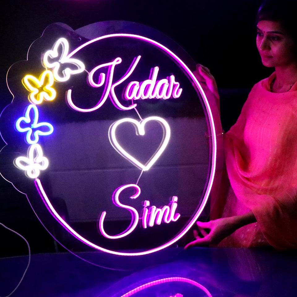 Customized Name Couple Neon - Neon sign - Neon lights for anniversary - Neon light For Birthday - Wedding Gift - BBD GIFTS
