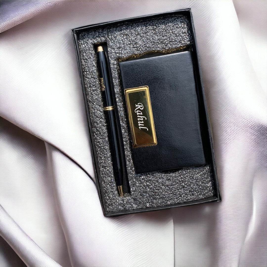 Customized Card Holder And Pen Set Combo - BBD GIFTS