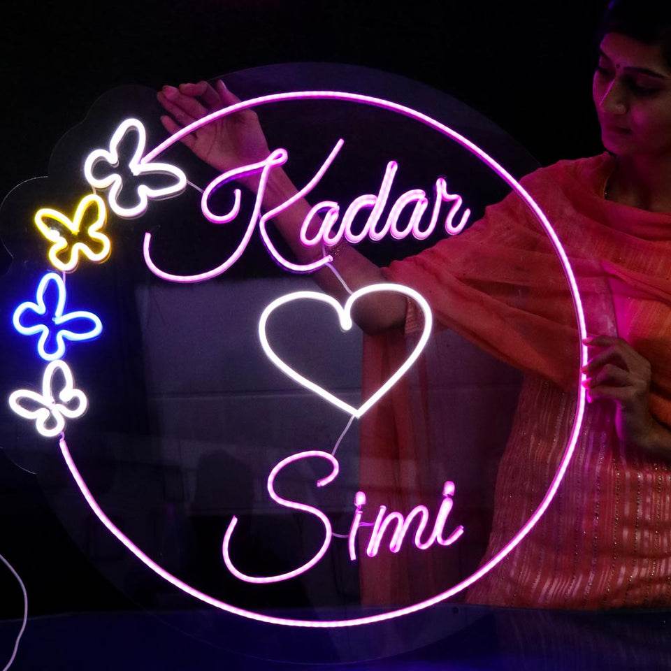 Customized Name Couple Neon - Neon sign - Neon lights for anniversary - Neon light For Birthday - Wedding Gift - BBD GIFTS