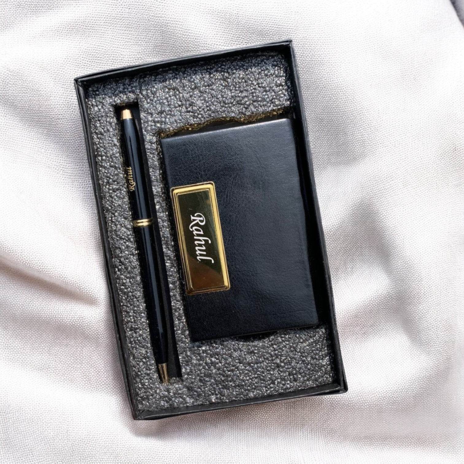 Customized Card Holder And Pen Set Combo - BBD GIFTS