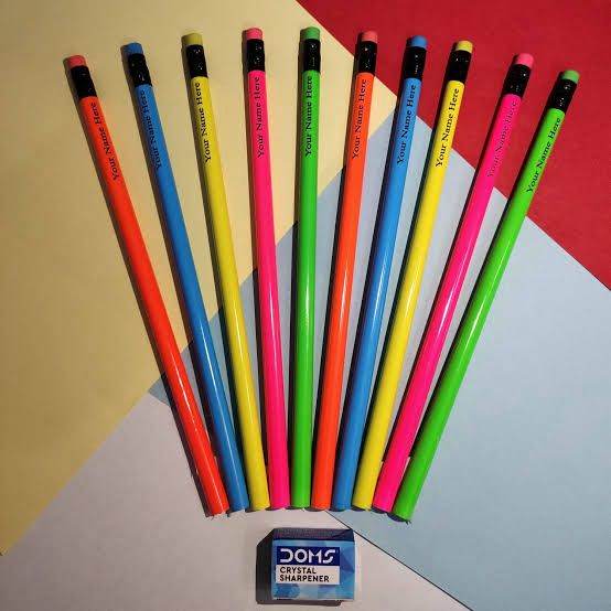 Set of 10 Doms Colour Pencils with Name Engraving – Perfect Gift for Kids