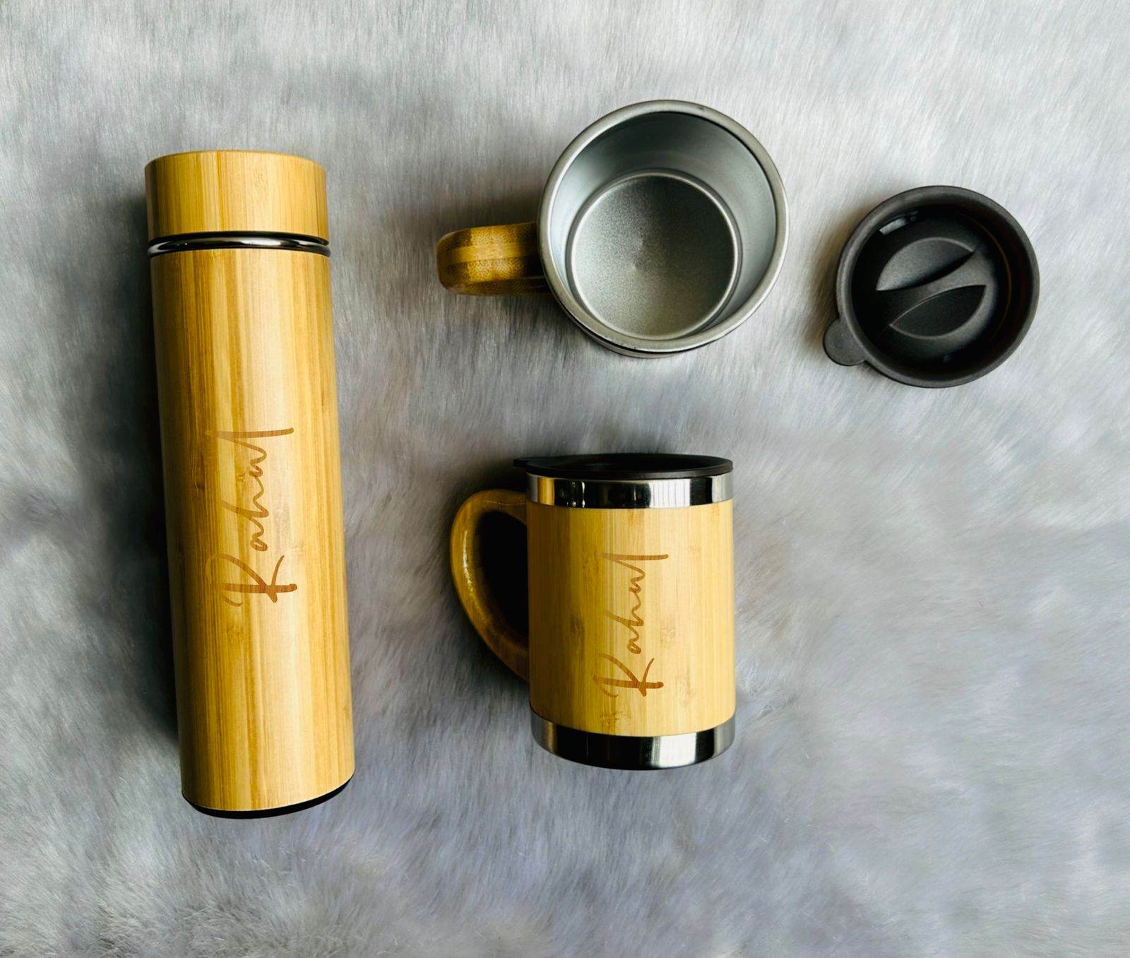 Wooden bottle and Cup Set - Customized Bottle - Personalized Bottle - BBD GIFTS