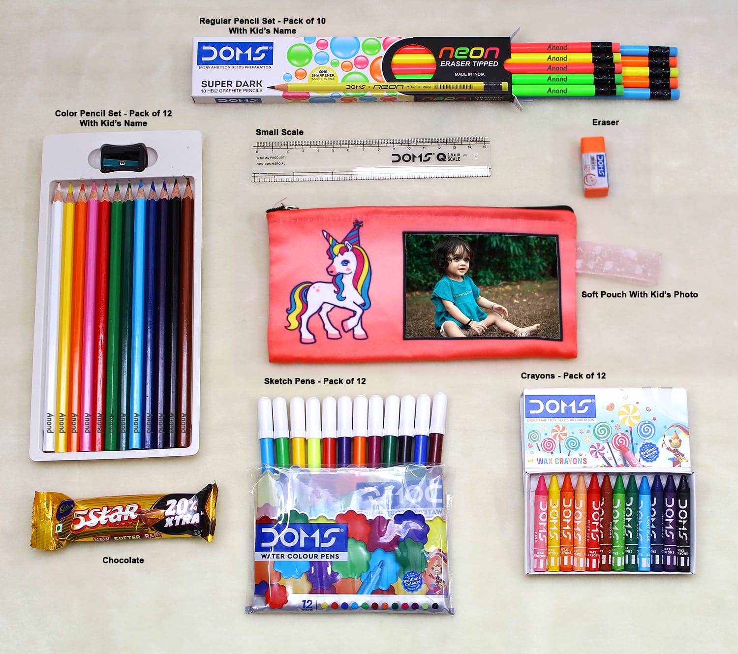 Customized Kids Back To School Combo Stationery Set For Kids