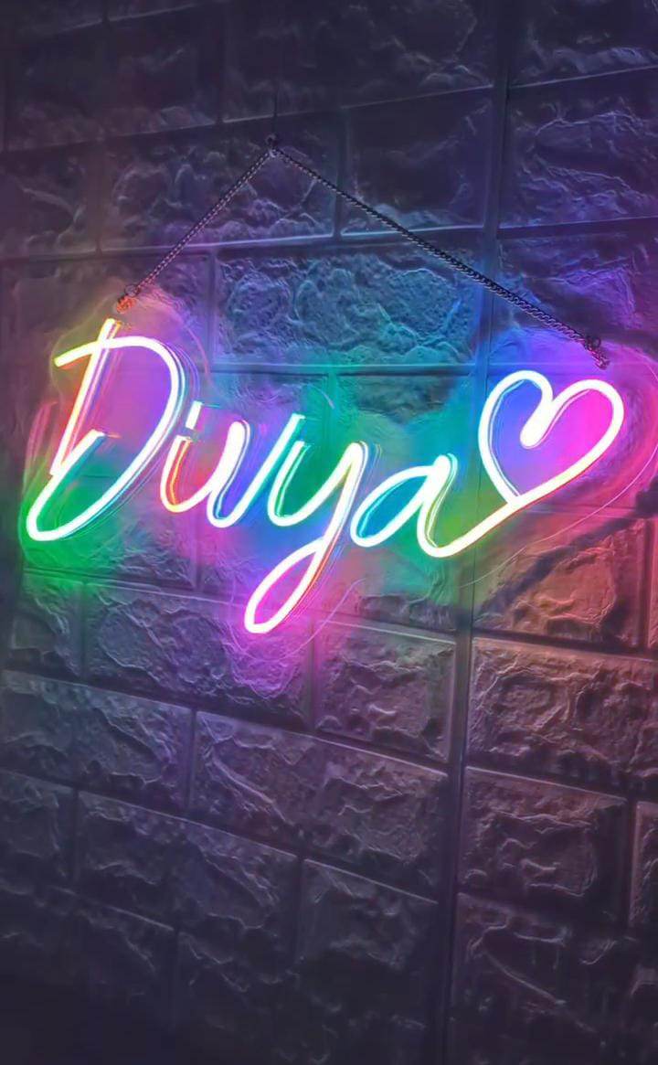 Name neon light | Customise neon sign | Multicolour neon light | Birthday neon sign | Anniversary gifts - BBD GIFTS