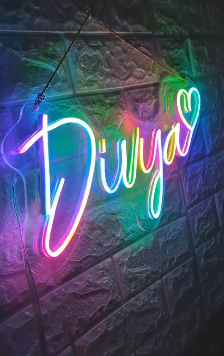 Name neon light | Customise neon sign | Multicolour neon light | Birthday neon sign | Anniversary gifts - BBD GIFTS