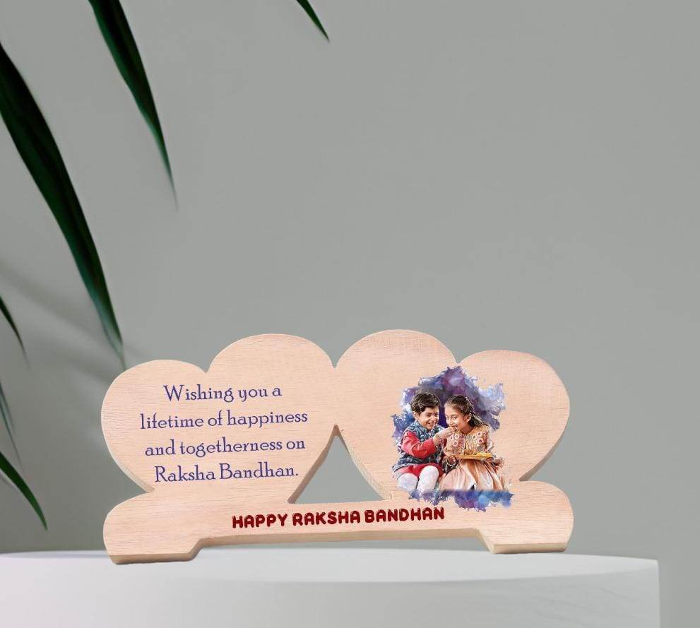 Customize double heart wooden sketch frame for brother | gift for sister | Gift For brother | Best gift for brother - BBD GIFTS