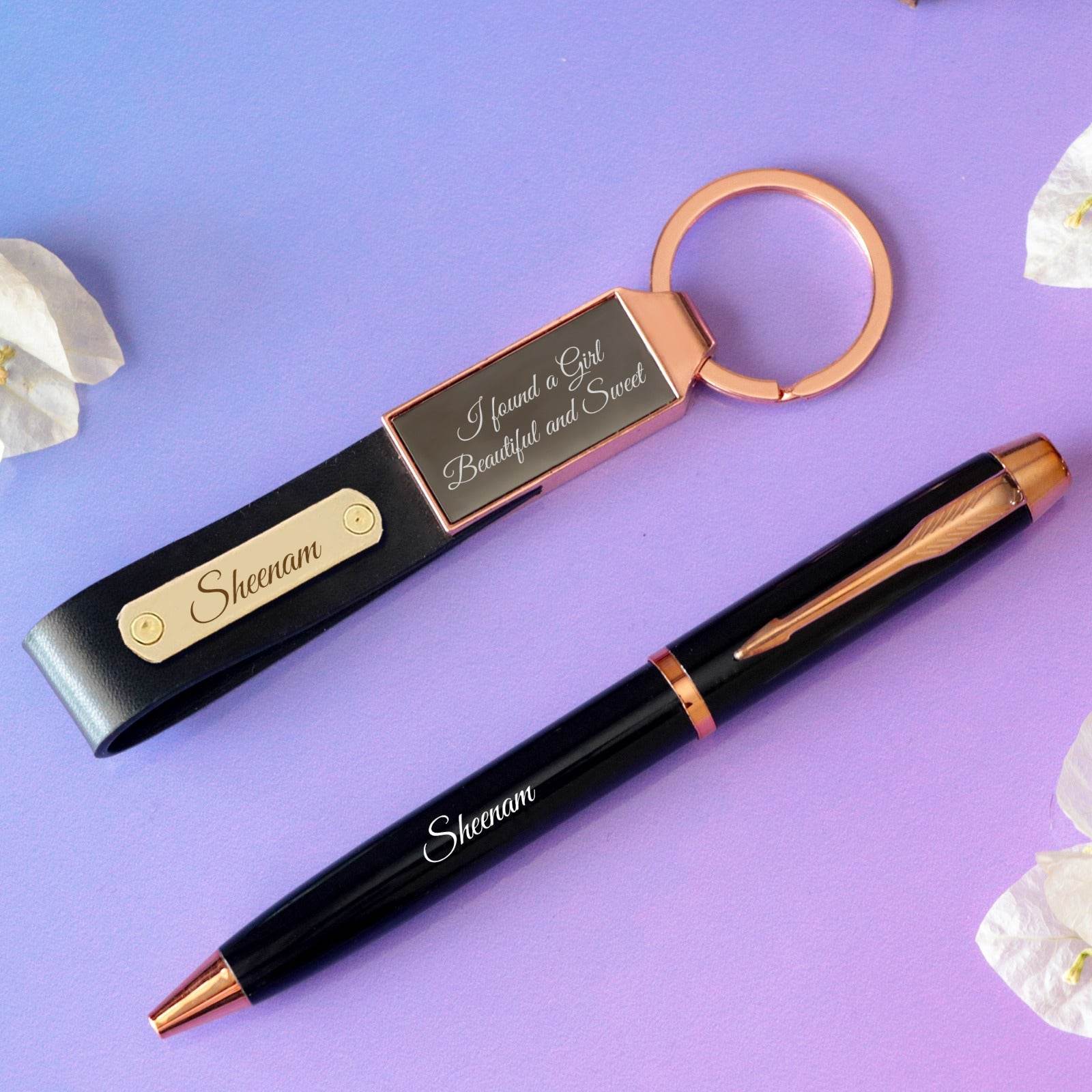 Premium Pen and Keychain combo | Gift Set For Men | Personalized hamper for him | Gift combo for him | Birthday gift - BBD GIFTS