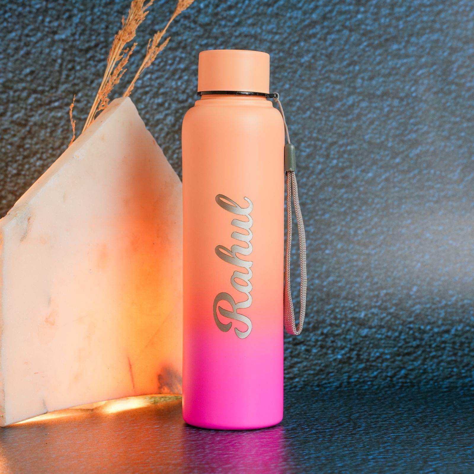 Nano Dual Tone Orange Pink Bottle | Customise Bottle | Personalized Bottle | Gift for her | Stainless steel | Gift for girls - BBD GIFTS