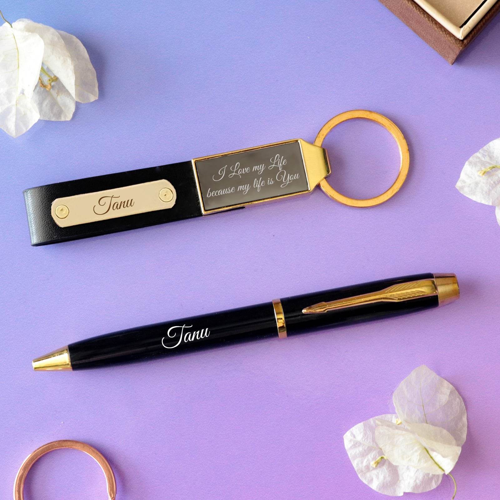 Premium Pen and Keychain combo | Gift Set For Men | Personalized hamper for him | Gift combo for him | Birthday gift - BBD GIFTS