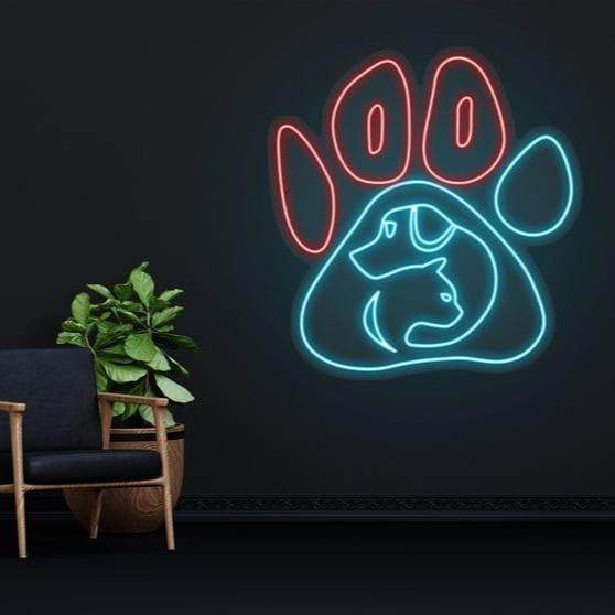 Customise Paw Dog Cat Led Sign | Dog Cat Neon Sign | Wall Decor | Pet Shop Led Light | Custom Neon Sign | Dog Cat Led Lights - BBD GIFTS