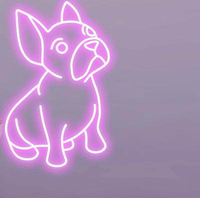 Puppy Neon Sign | French Bulldog neon sign | Custom Neon Sign Dog Portrait LED Neon Light Sign | Custom dog Pet Neon Sign for wall decoration | Gift for dog lovers | Dog mom Gift - BBD GIFTS