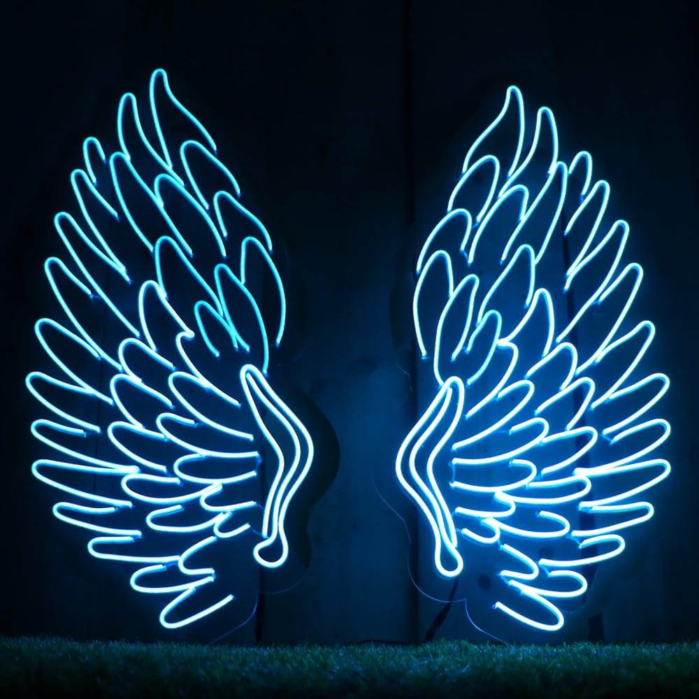 Ice blue Neon wings | Neons | Neon sign | Custom neon - BBD GIFTS