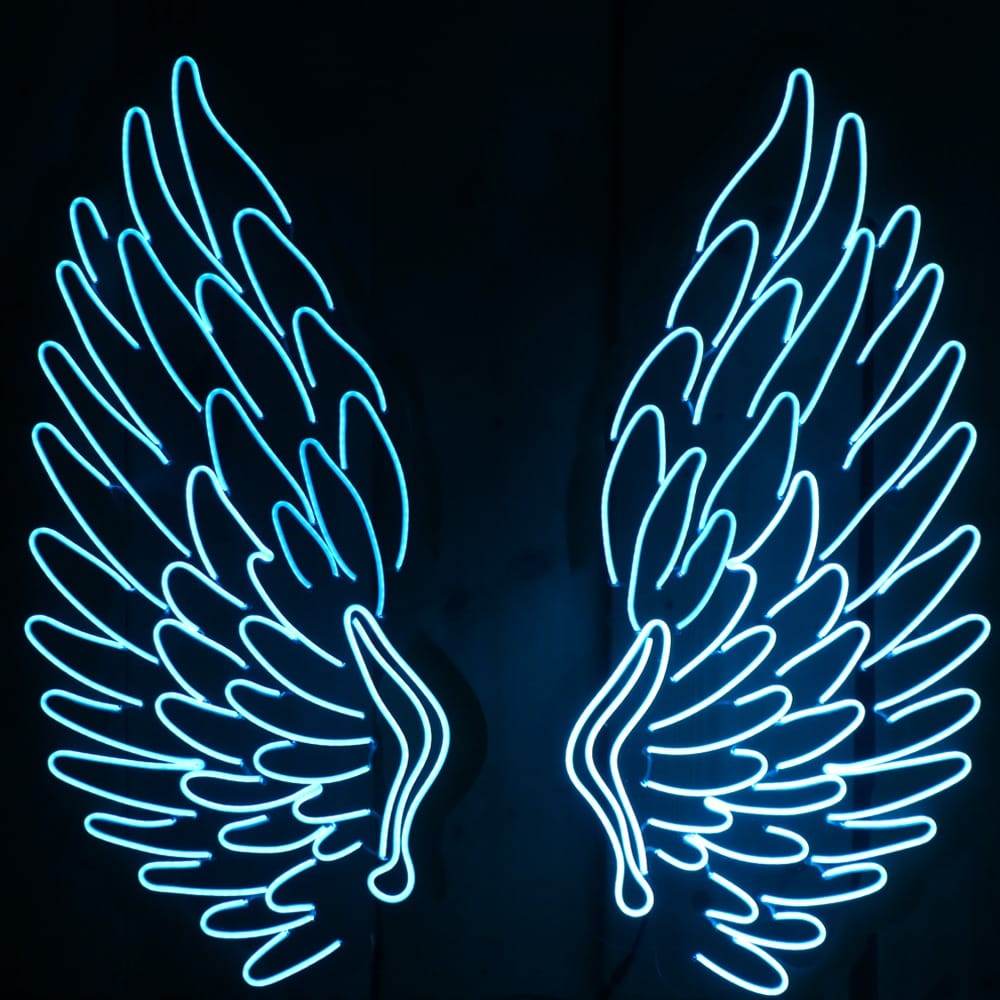 Ice blue Neon wings | Neons | Neon sign | Custom neon - BBD GIFTS
