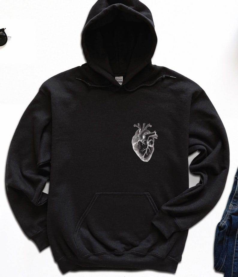 Custom Heart Hoodies and Initial Hoodies for Anniversary Wedding and Birthday Gifts for Couples - BBD GIFTS