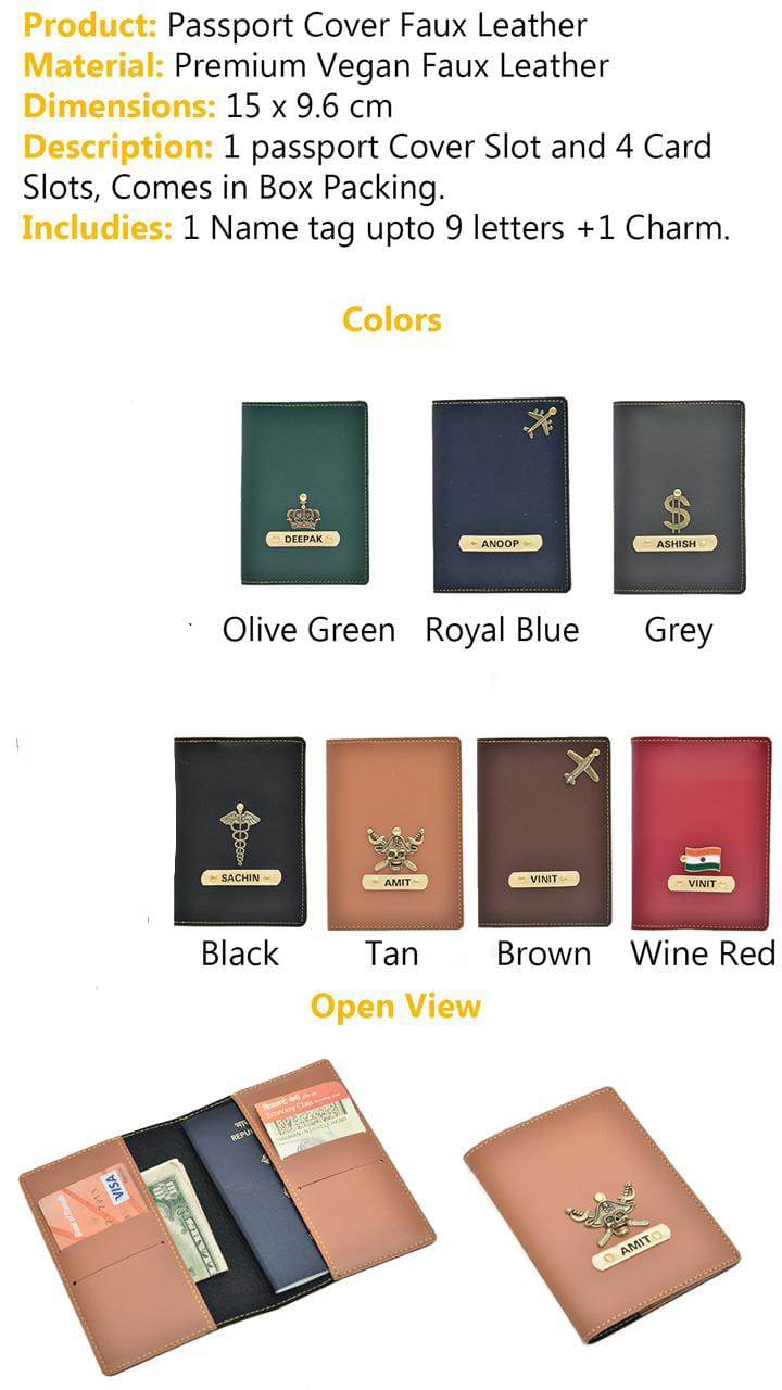 Personalized Passport Cover | Luggage Tag Combo | Leather Passport | Any picture Customization | - BBD GIFTS