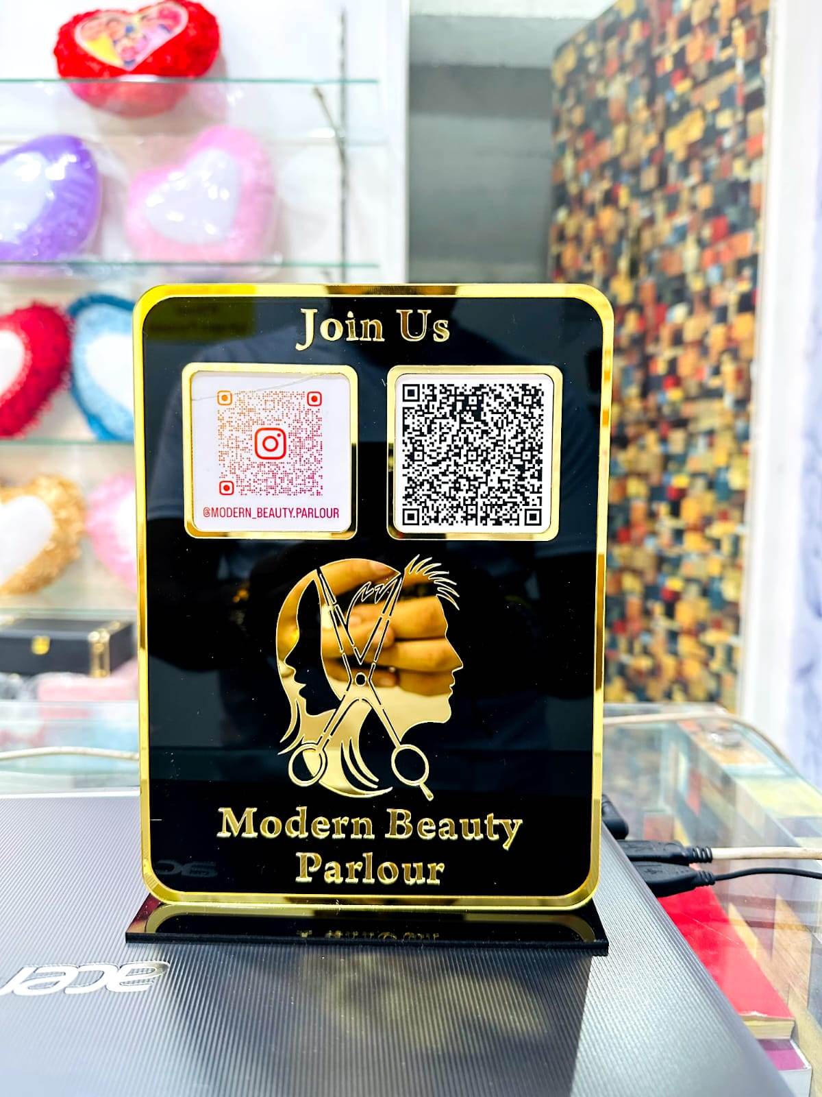 Customised Acrylic QR Standy | Payment Stand | Business QR Code Stand | Customized Acrylic Business Name | Social Media Payment Stand | - BBD GIFTS