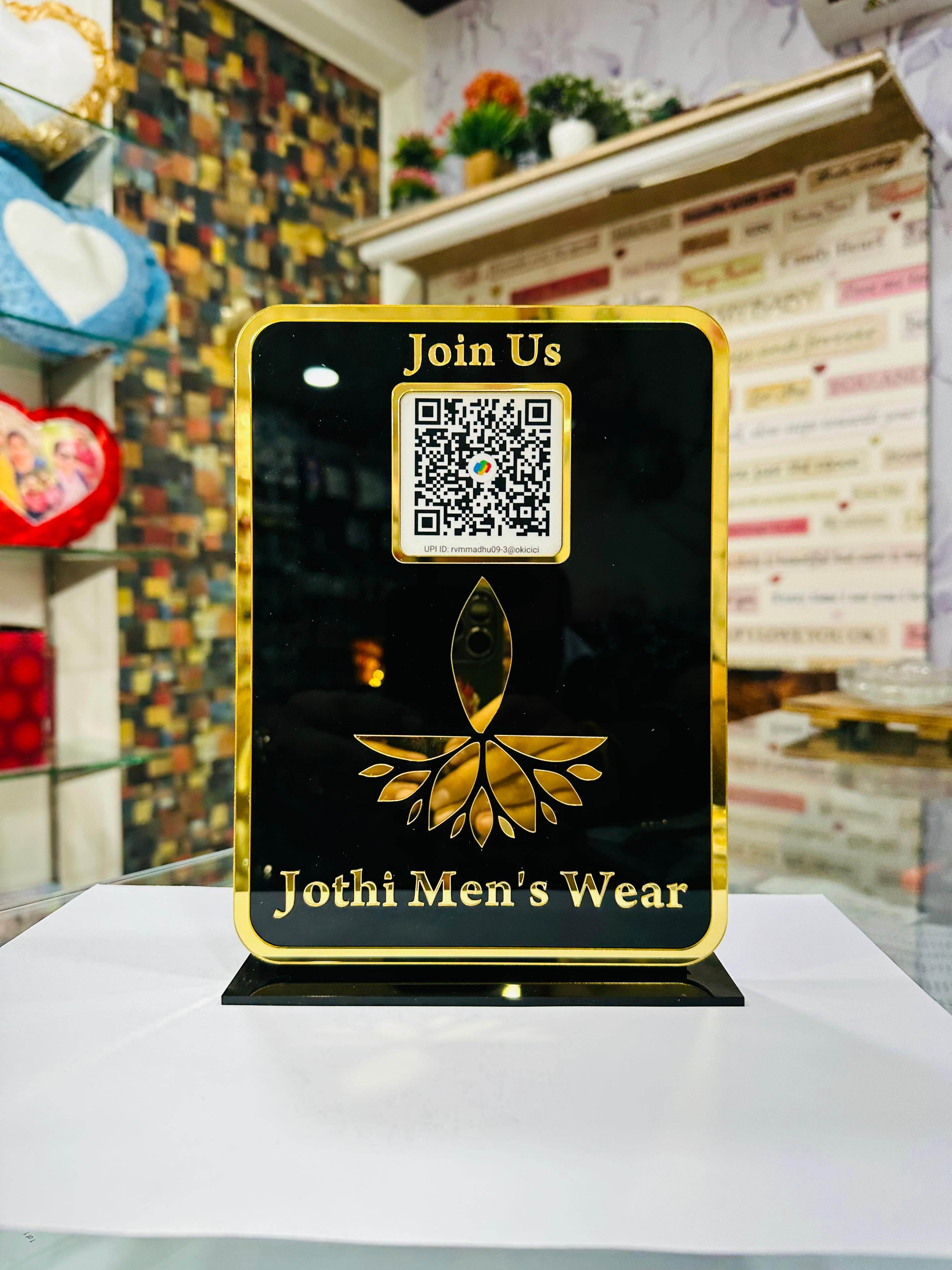 Customised Acrylic QR Standy | Payment Stand | Business QR Code Stand | Customized Acrylic Business Name | Social Media Payment Stand | - BBD GIFTS