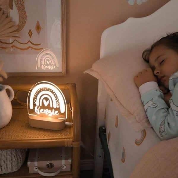 Customized Name night light with colorful rainbow | Baby night light | Kids bedroom Decor| light princess toddler birthday gift | - BBD GIFTS