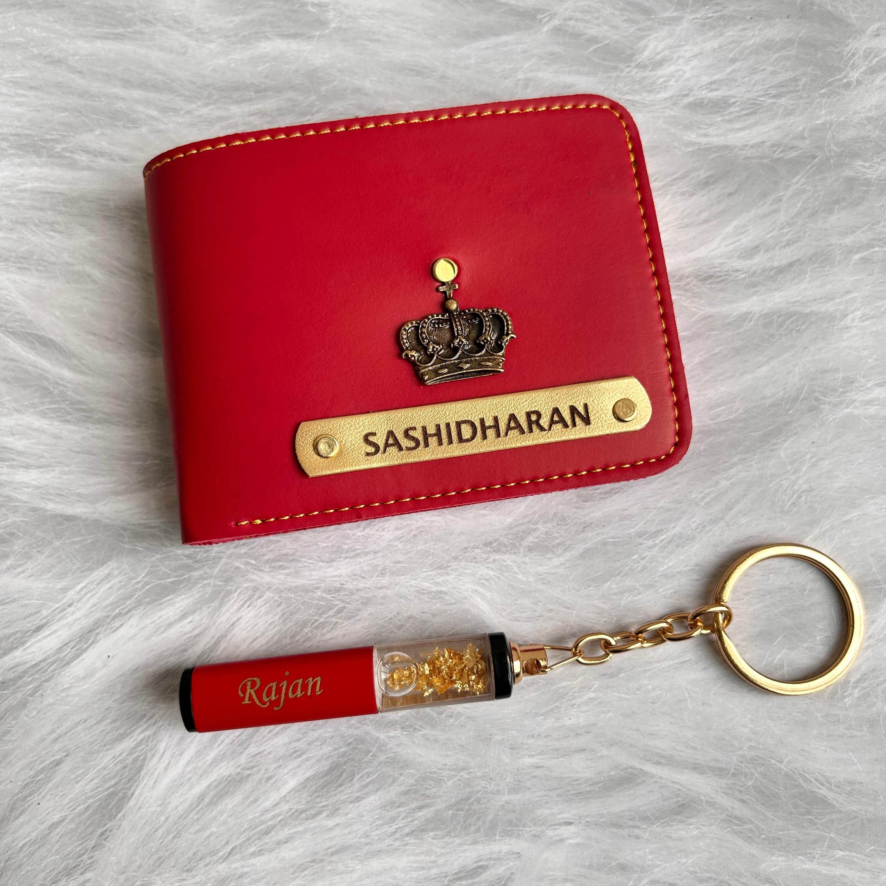 Personalized Wallet Combo | Gift for Him | Best Gift for Husband | unique Men's Gift | Leather Wallet | Keychain combo | - BBD GIFTS