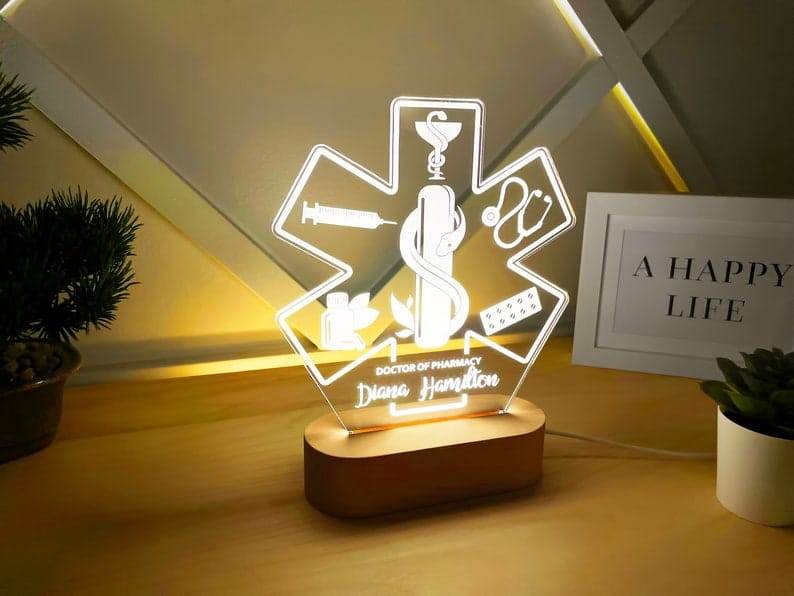 Personalized Doctor Pharmacy LED Lamp | Best Gift for Doctors| Doctors Gifts | Professional Gifts| - BBD GIFTS