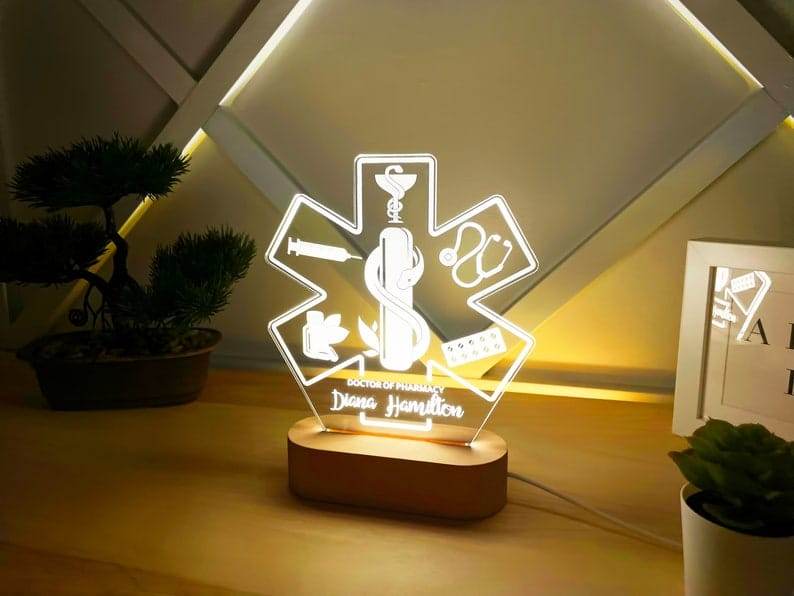 Personalized Doctor Pharmacy LED Lamp | Best Gift for Doctors| Doctors Gifts | Professional Gifts| - BBD GIFTS