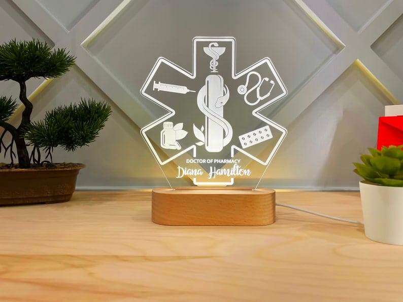 Personalized Doctor Pharmacy LED Lamp | Best Gift for Doctors| Doctors Gifts | Professional Gifts| - BBD GIFTS