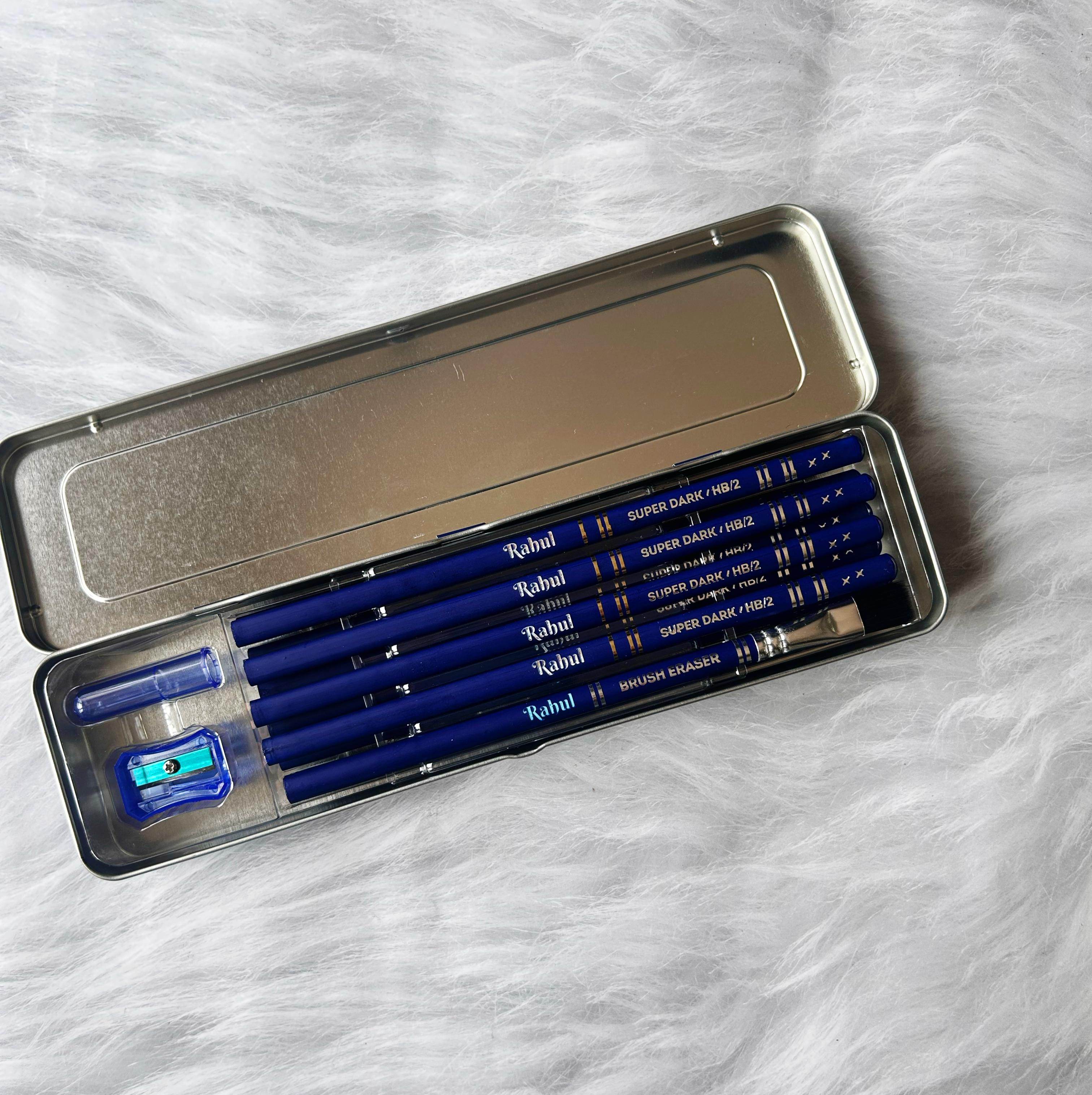 Customised DOMS Superio Pencil box with engraved names | Pencils for school kids | Best return gifts for kids - BBD GIFTS