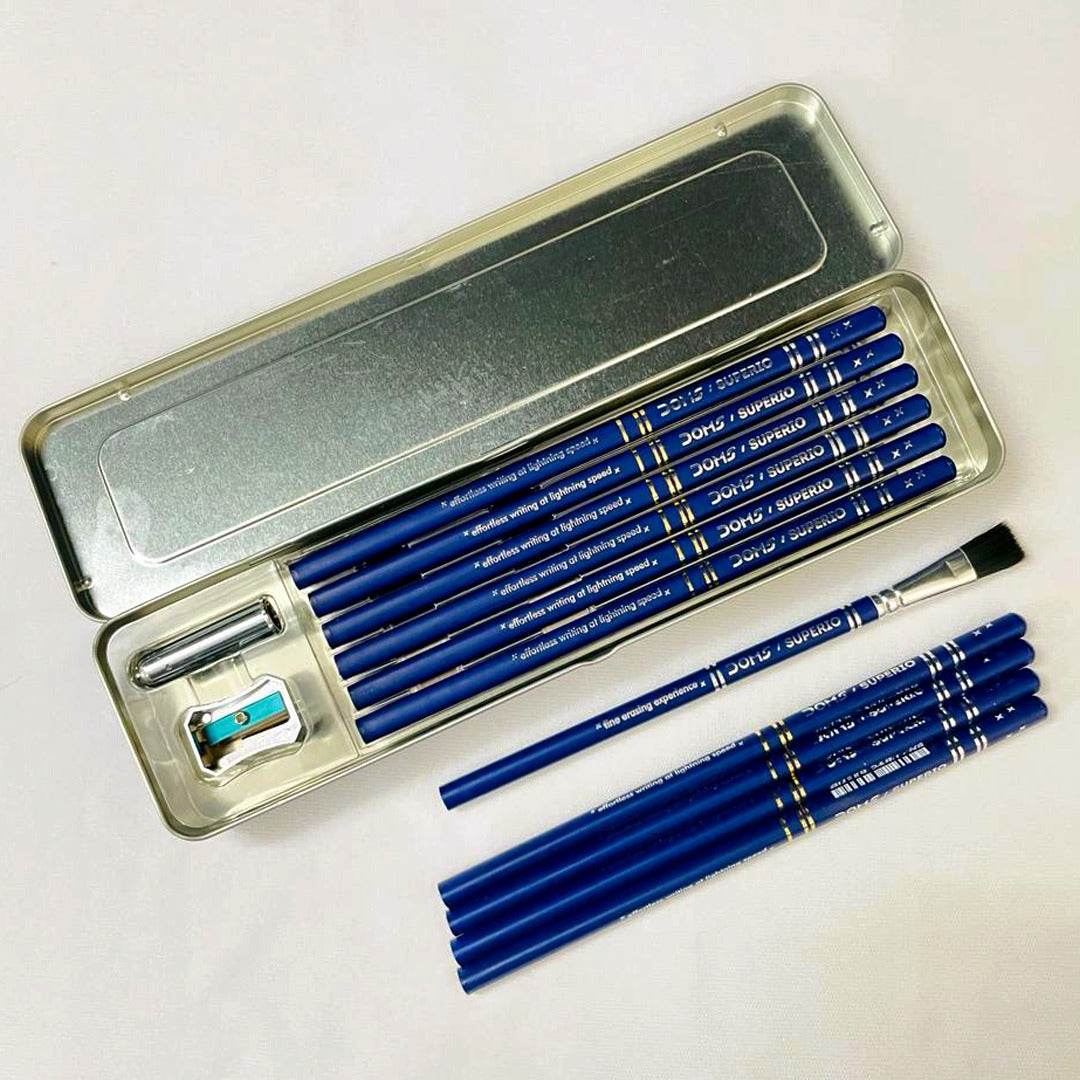 Customised DOMS Superio Pencil box with engraved names | Pencils for school kids | Best return gifts for kids - BBD GIFTS