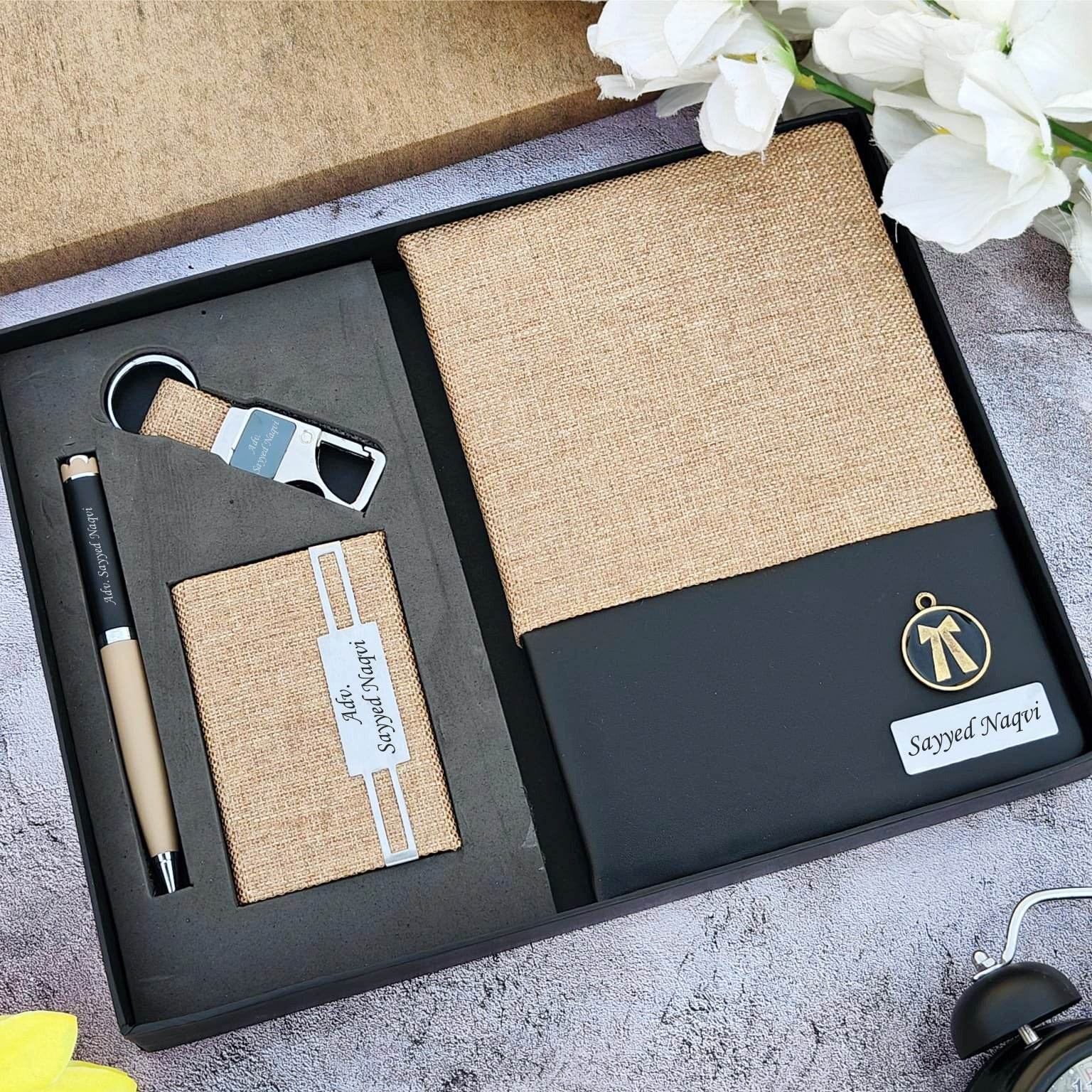 Premium Advocate Gift Set | Personalized Jute Diary Combo - BBD GIFTS
