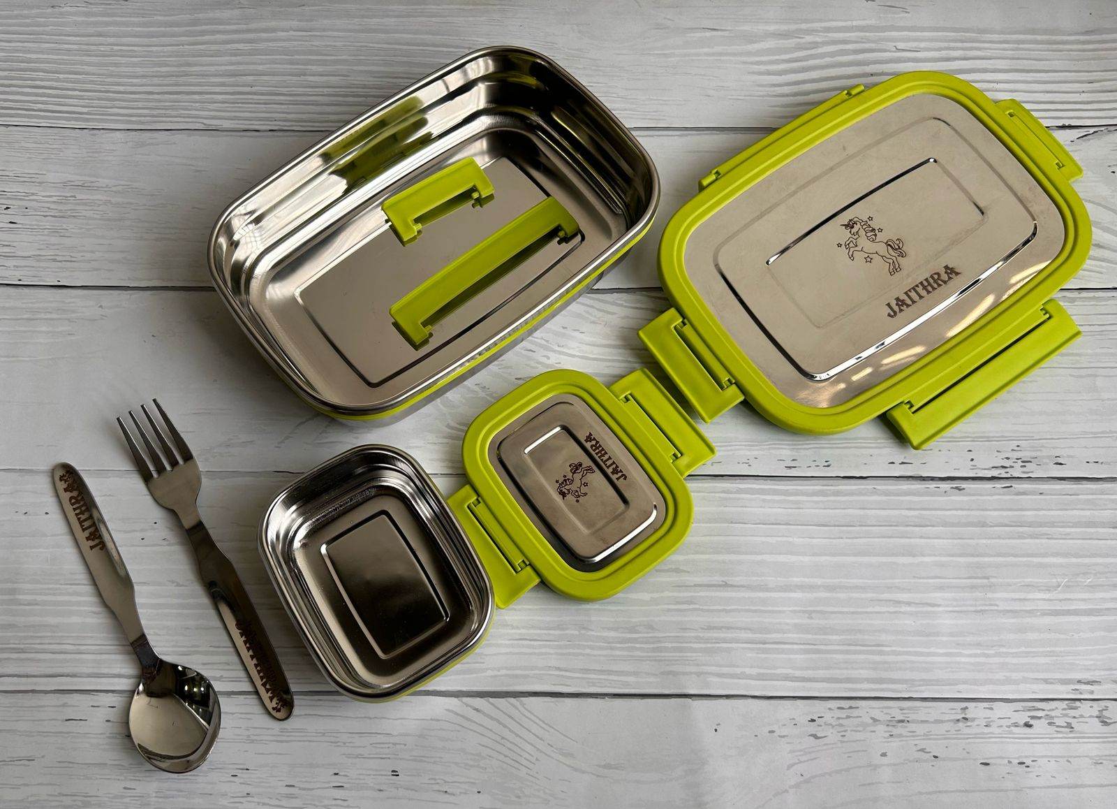 Stainless Steel Lunch Box - Personalized Kids Lunch Box Set - Lunch Box - BBD GIFTS