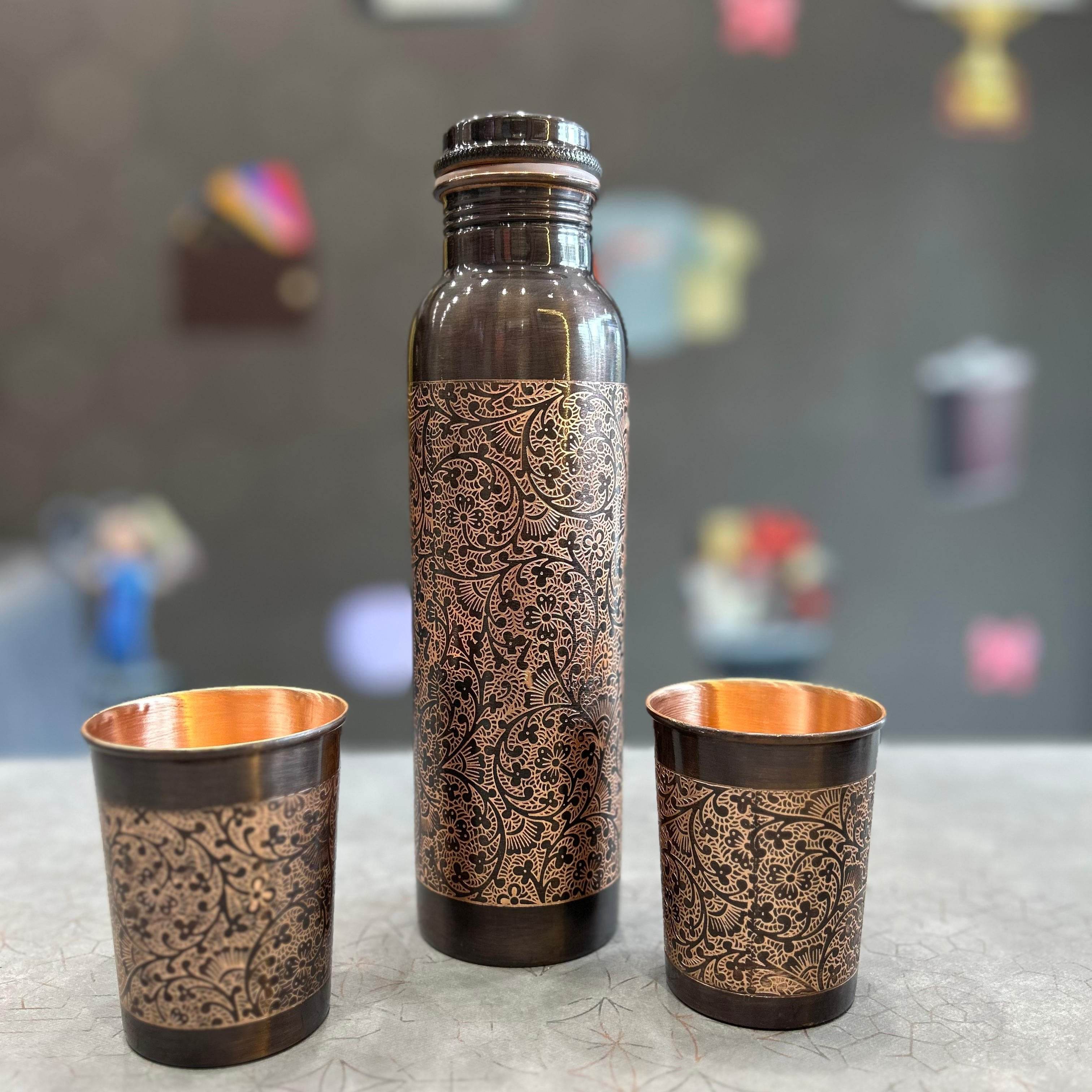 Minakari Copper Bottle - BBD GIFTS