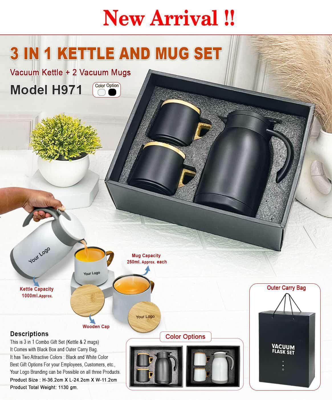 Diwali Special Kettle & 2 Mug Gift Set - BBD GIFTS