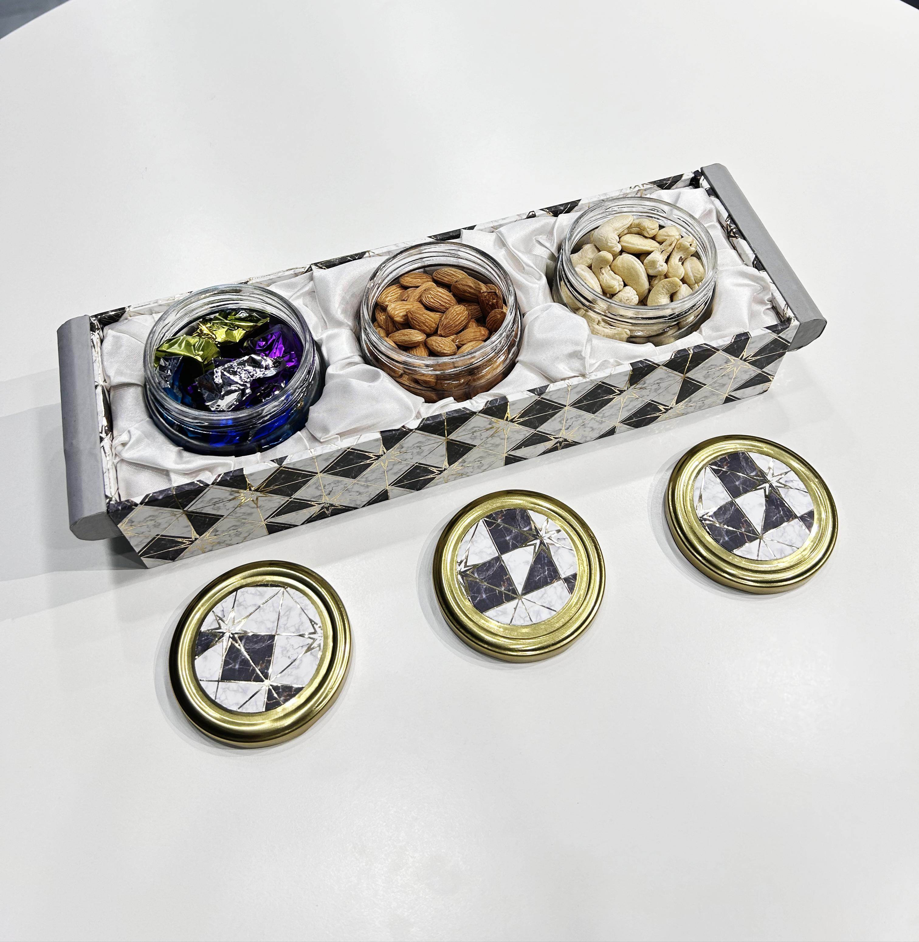 Diwali special Dry Fruit Jar Tray - BBD GIFTS