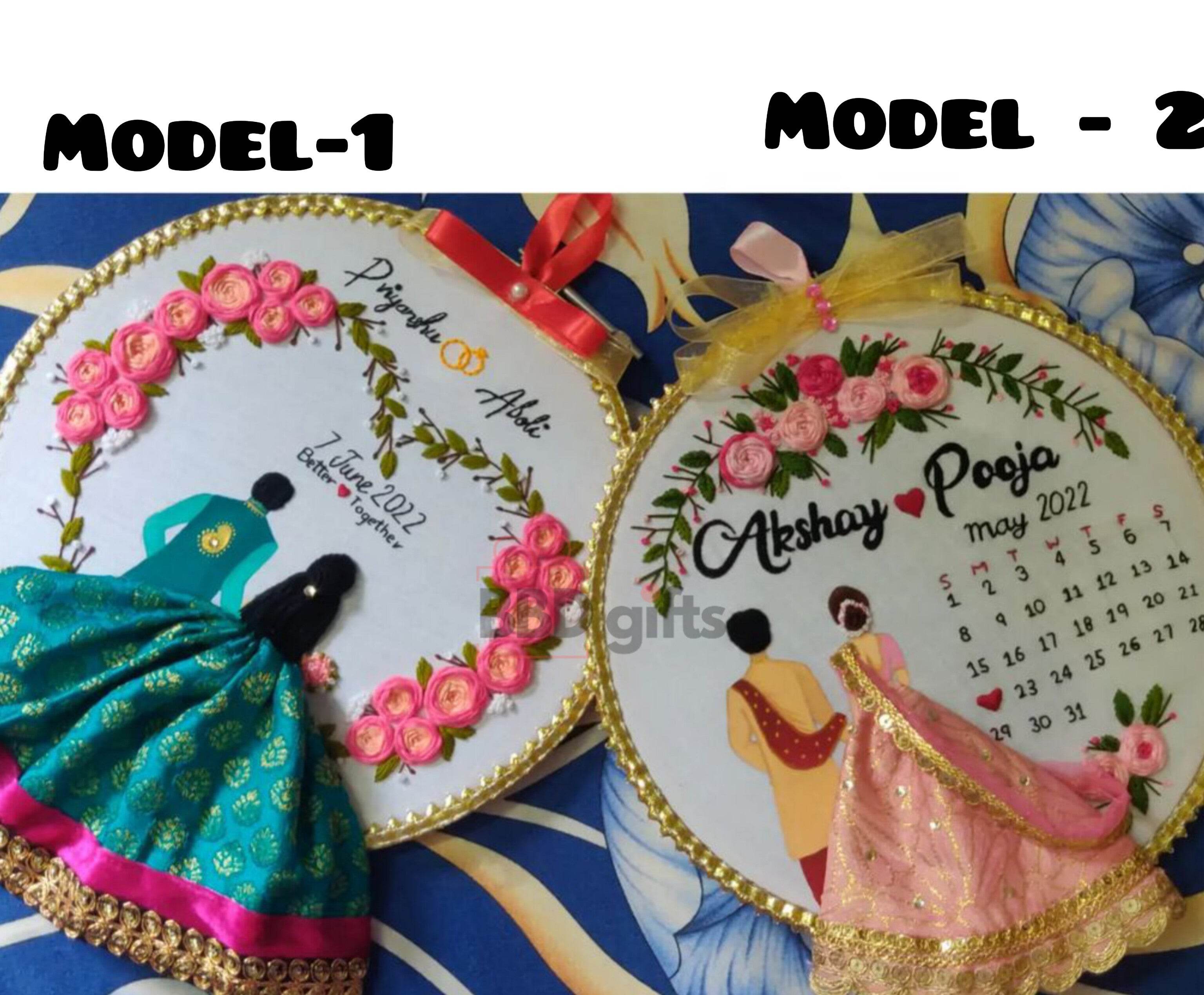 Two decorative plates with floral designs and text on a colorful background