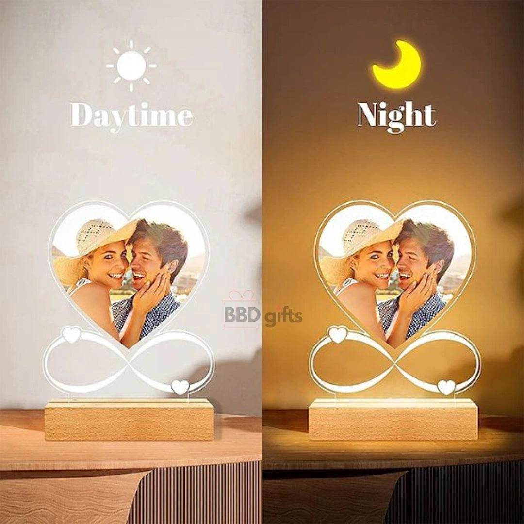 Personalized Light Up Photo Frame Heart Shaped lamp Couple Gift - BBD GIFTS