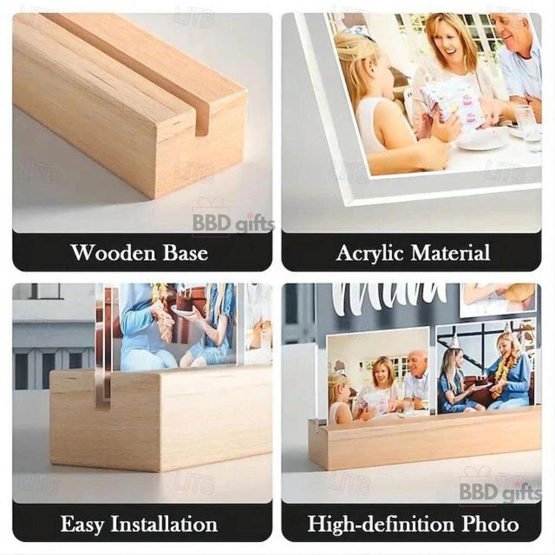 Personalized Light Up Photo Frame Heart Shaped lamp Couple Gift - BBD GIFTS