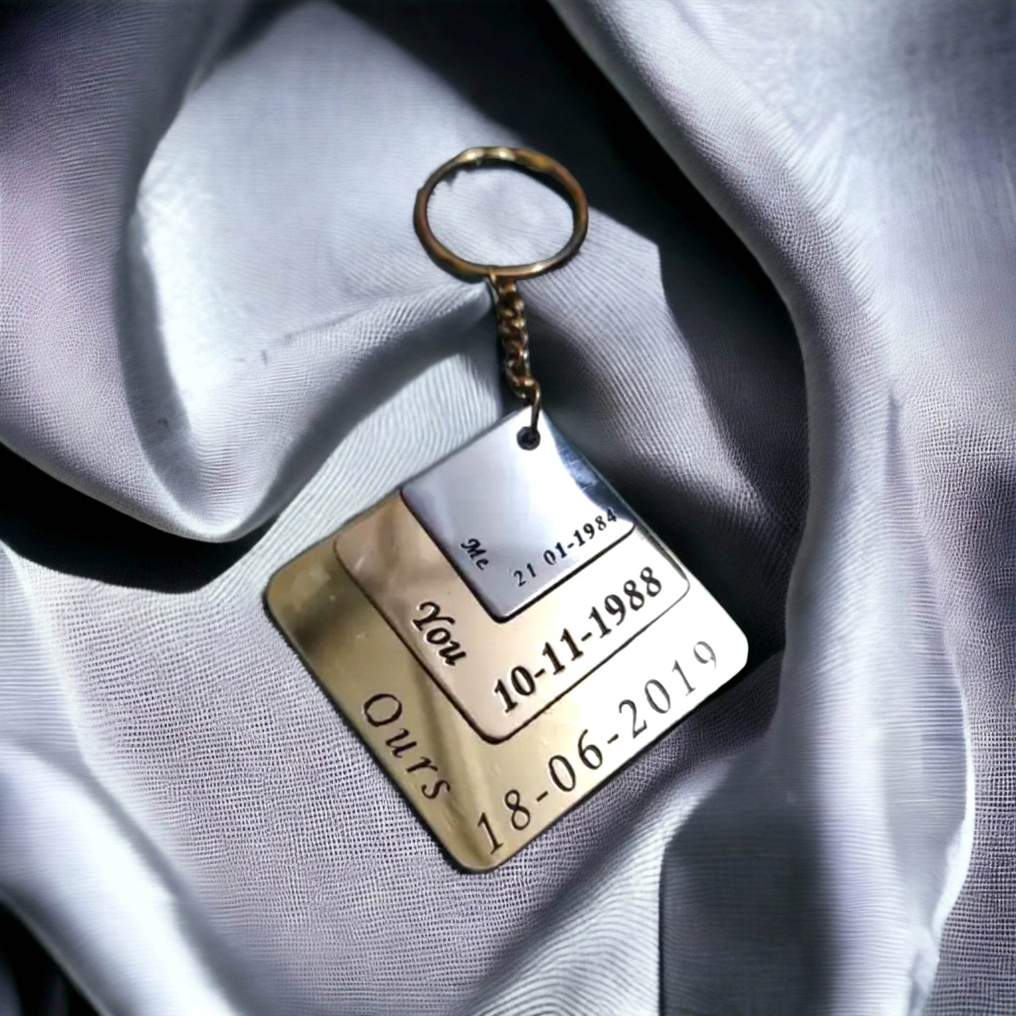 Personalized 3 layer keychain | gift for marriage couples | Anniversary gifts - BBD GIFTS