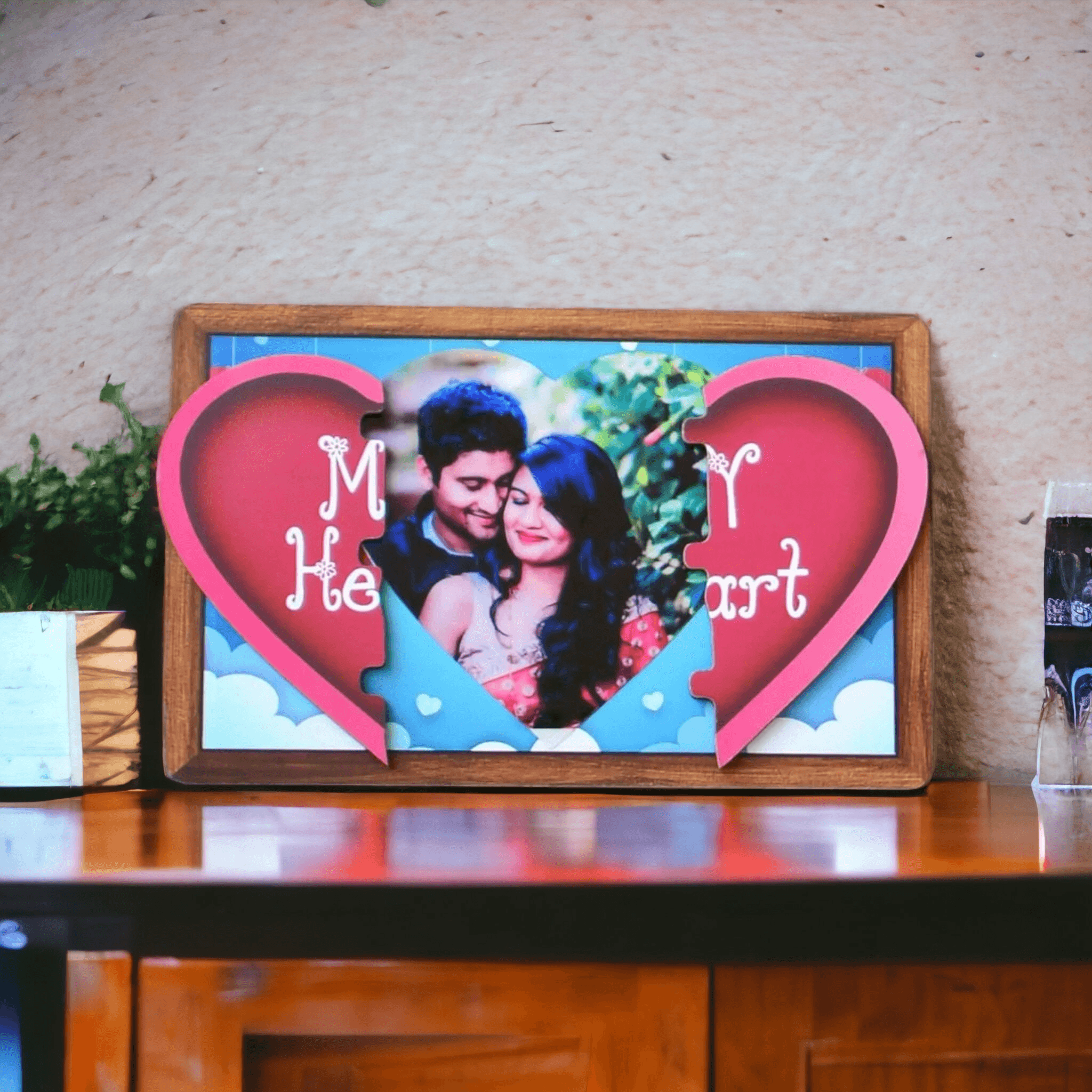 Customized Heart Puzzle Magnetic Frame Valentine's day | Best Gift For Love - BBD GIFTS