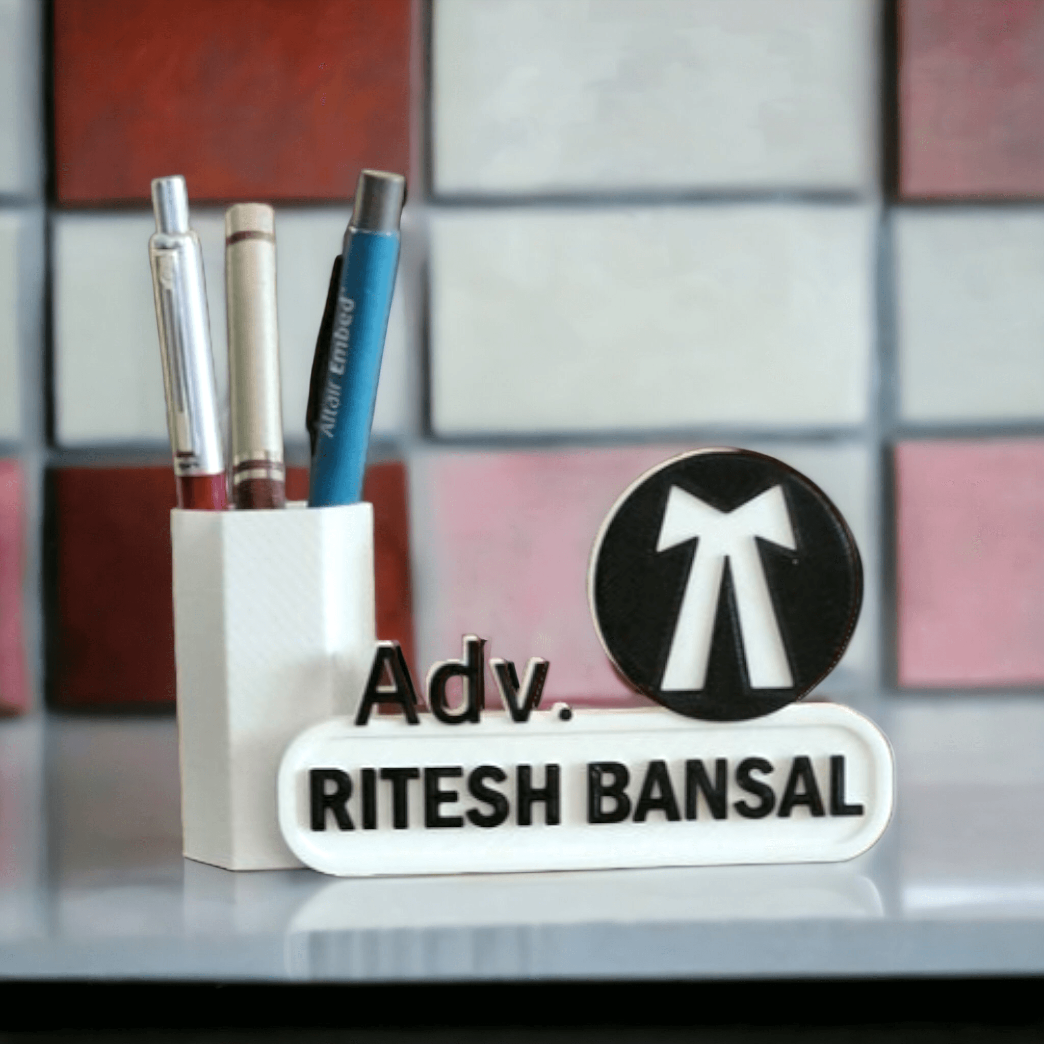 Professional Pen Stand for Advocates – Custom 3D Printed with Name - BBD GIFTS