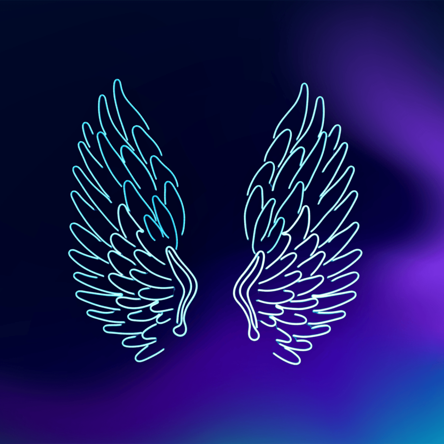 Ice blue Neon wings | Neons | Neon sign | Custom neon - BBD GIFTS