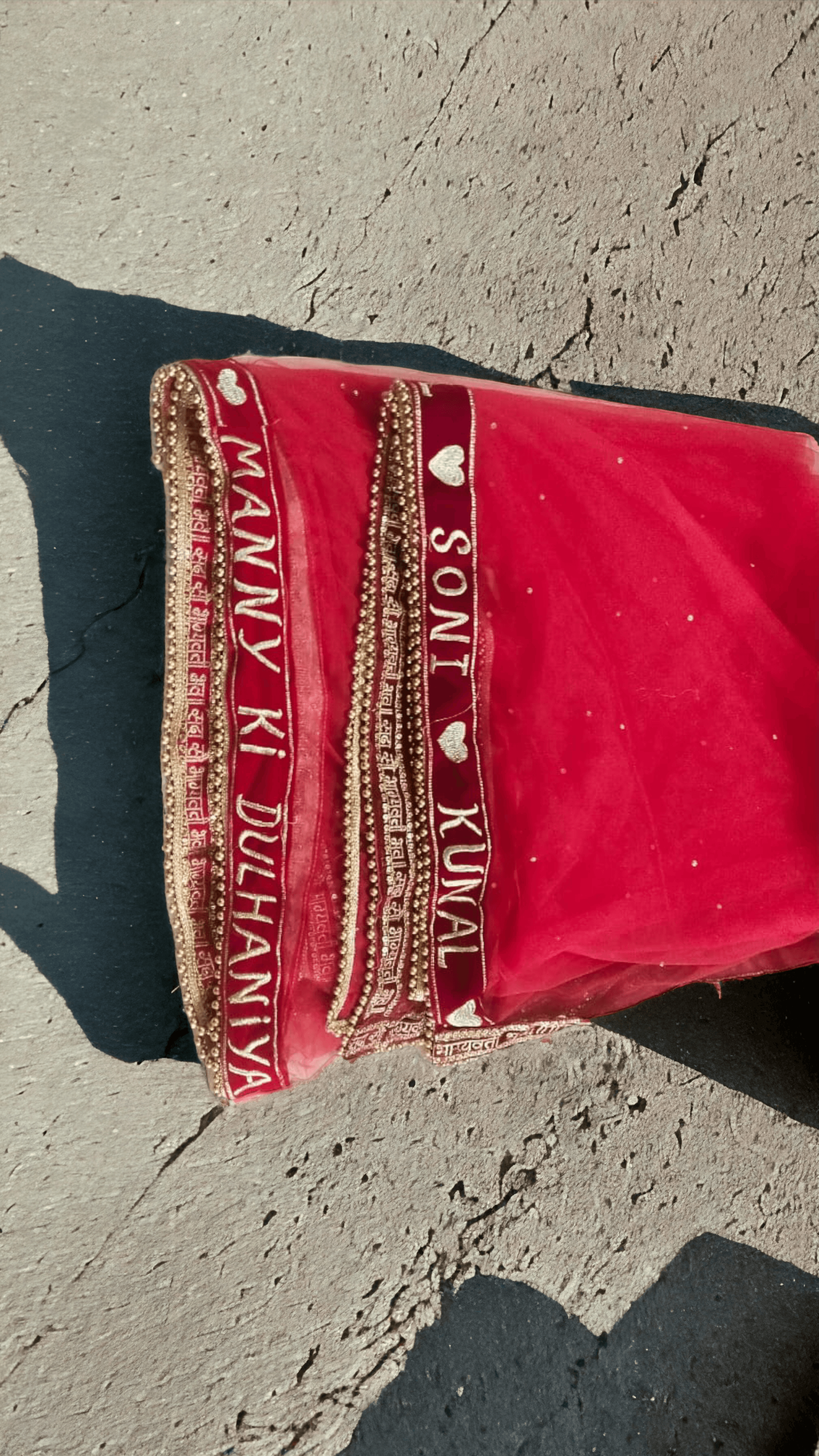 Customise Bridal Dupatta| Wedding Bridal Dupatta| Bridal Dupatta with name | Wedding dupatta customise | Personalized wedding dupatta - BBD GIFTS