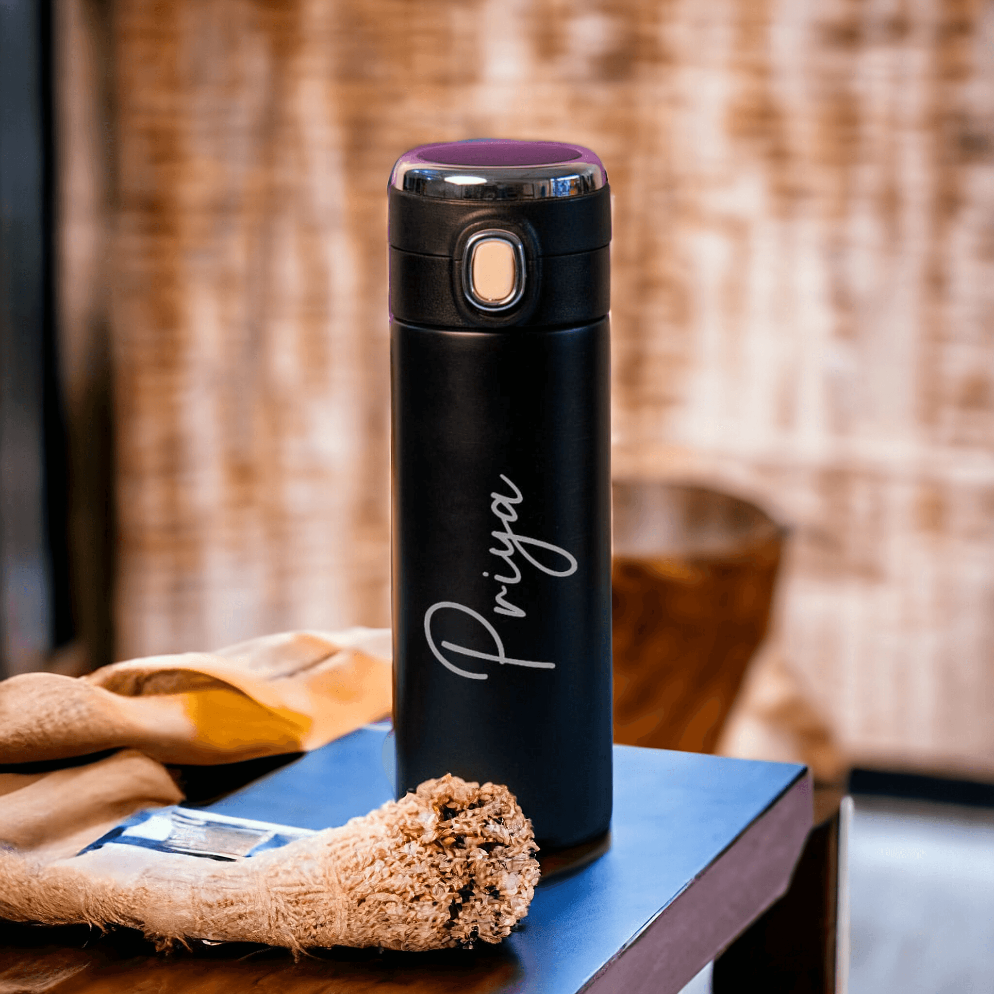 Customized Mini Temperature Bottle With Vaccum Cup | Personalized Water bottle | Temperature Water Bottle | Custom bottles with name | Classic bottles for Couples | Best Gifts - BBD GIFTS