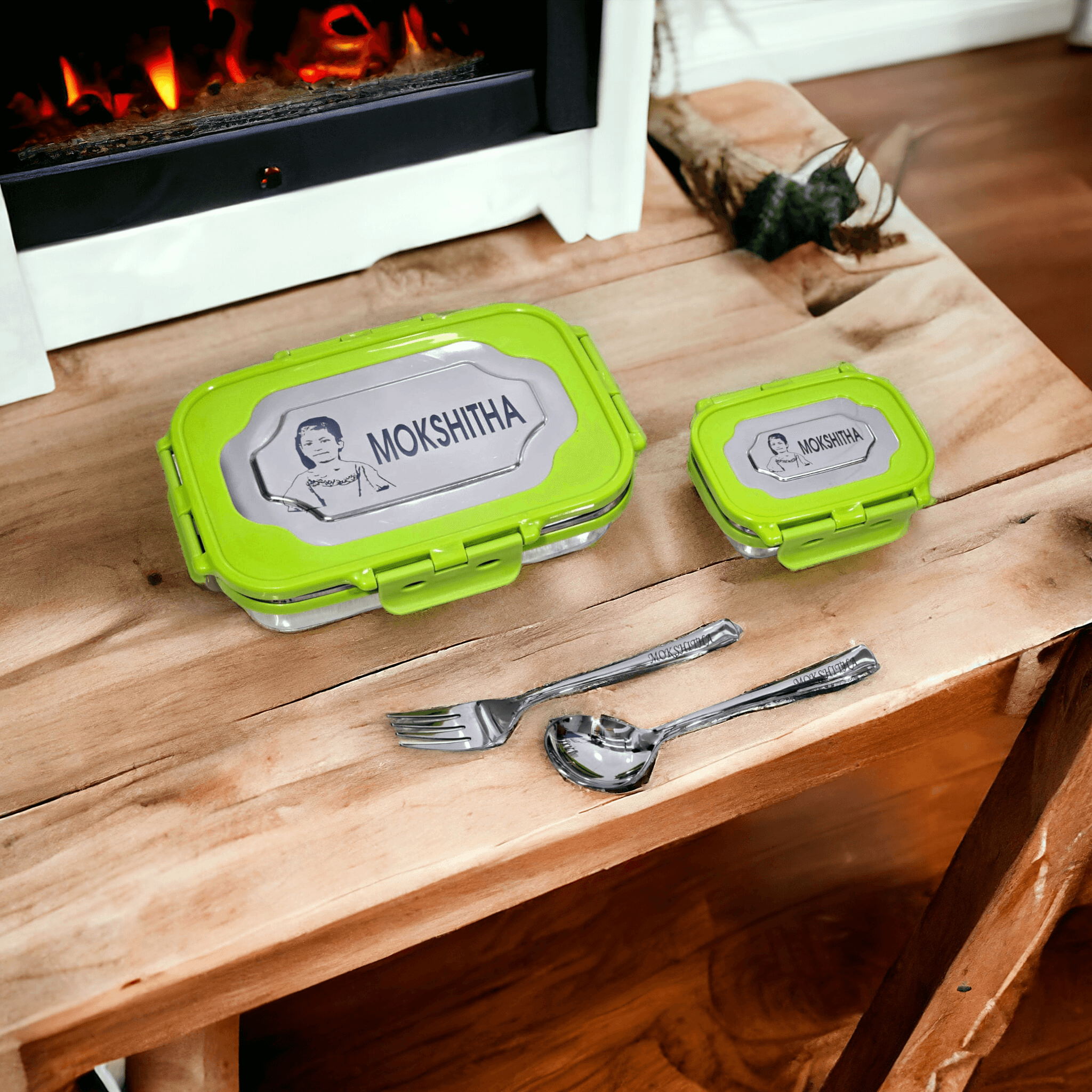 Customise Steel Lunch box Combo | Gift for kids | Birthday gifts | return gifts for kids |Stainless steel lunch boxes - BBD GIFTS