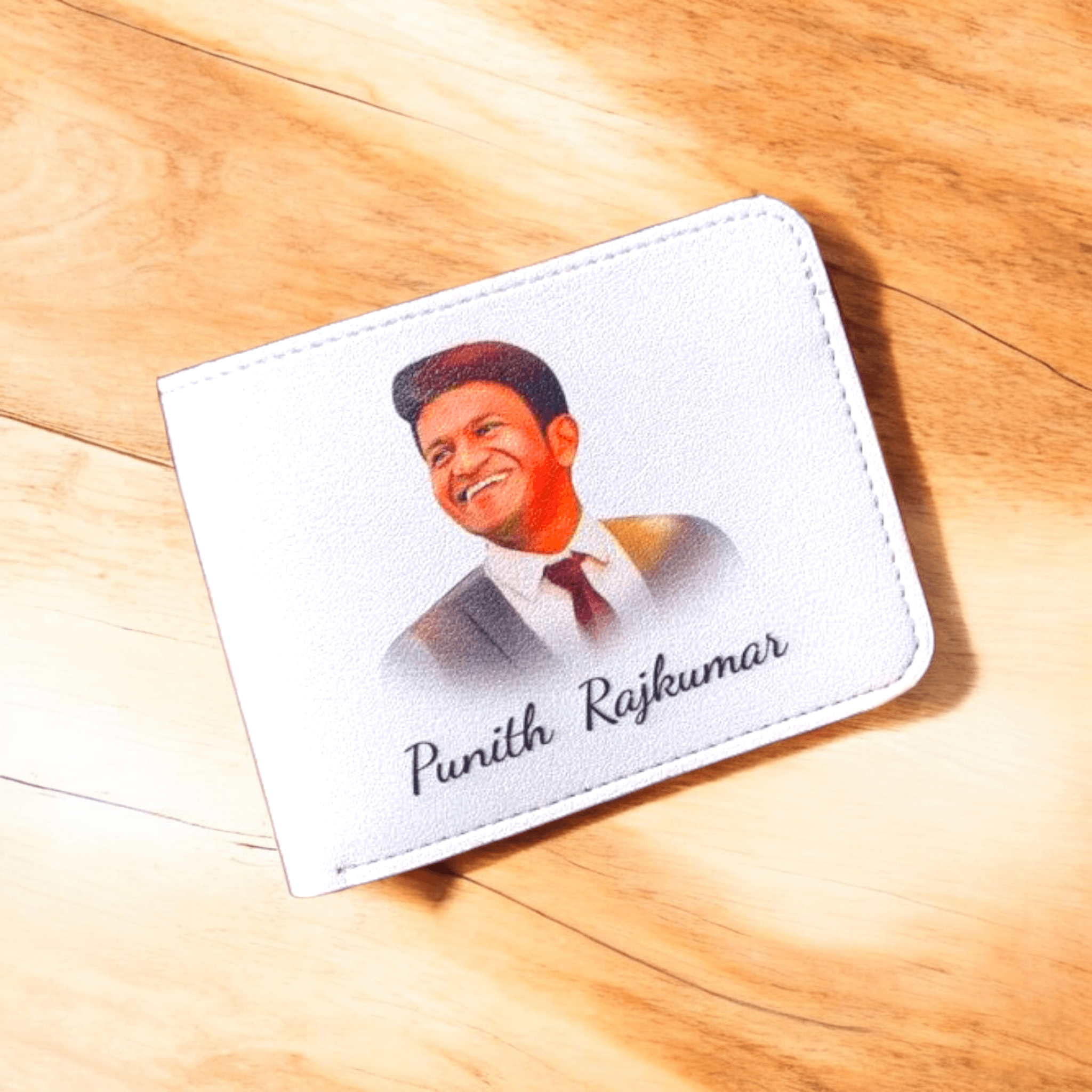 Customized white printed men's wallet | best gift for him - BBD GIFTS