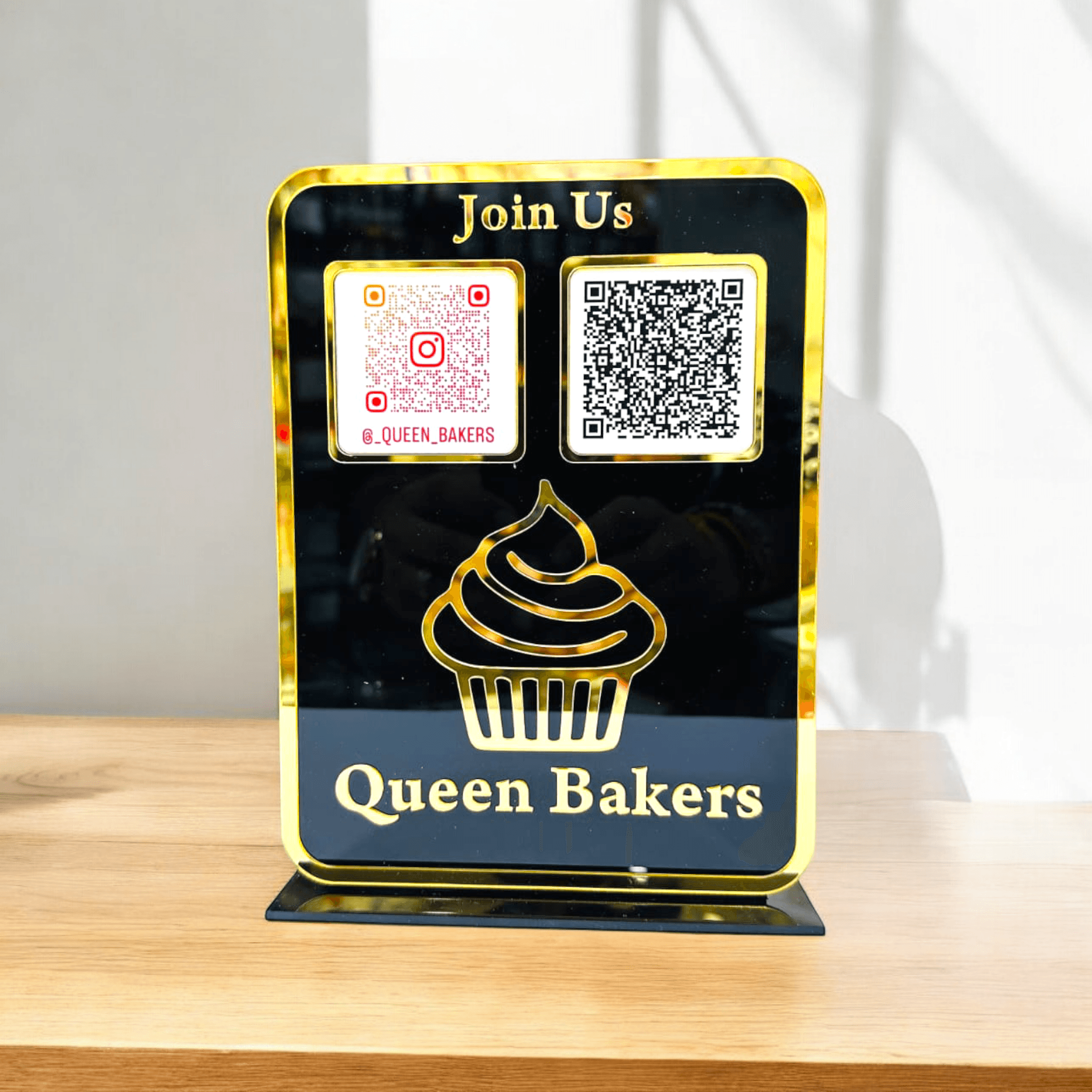 Customised Acrylic QR Standy | Payment Stand | Business QR Code Stand | Customized Acrylic Business Name | Social Media Payment Stand | - BBD GIFTS
