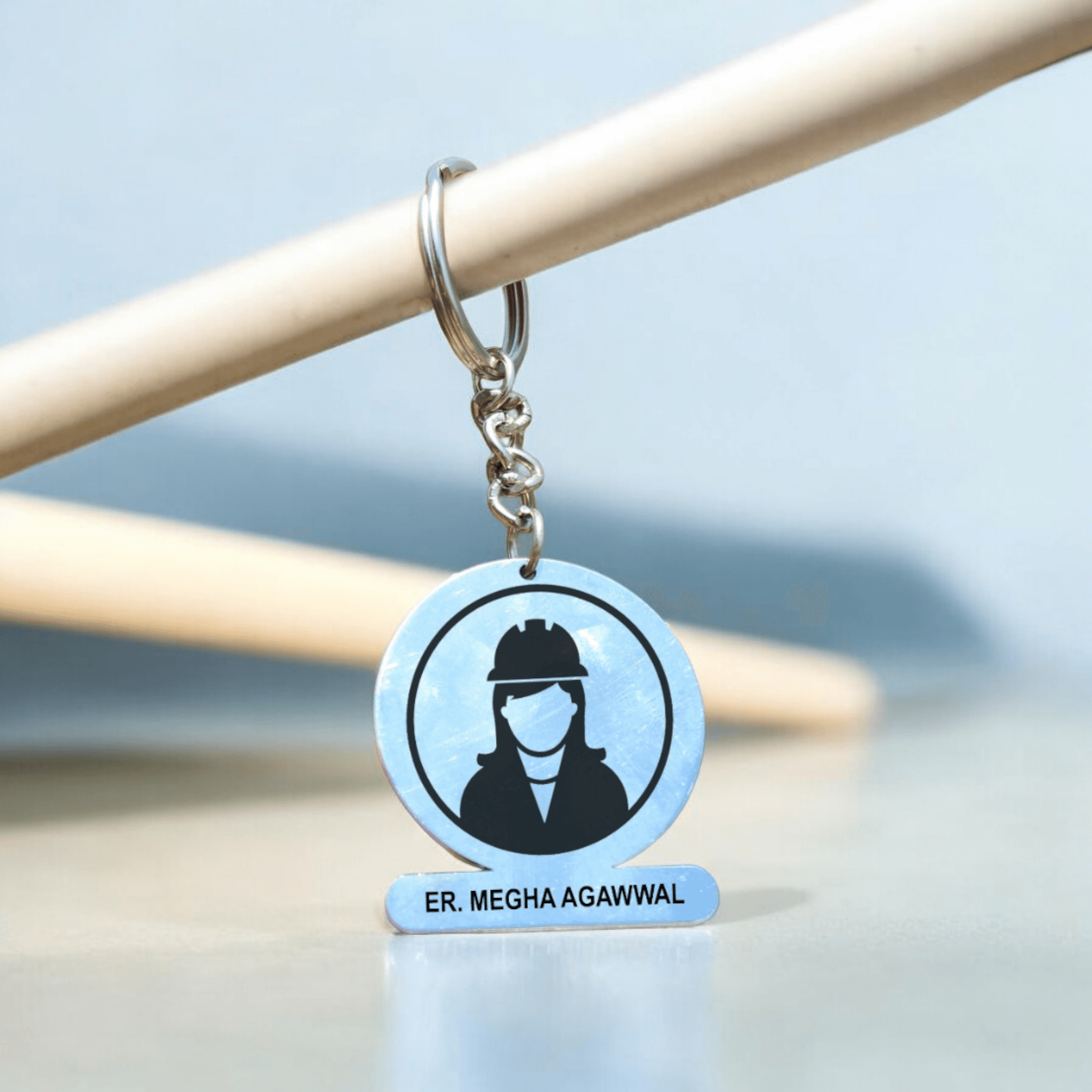 Customized stainless steel keychain for engineer |custom made keychain for engineers| keychain for engineers| keychain for civil engineer - BBD GIFTS
