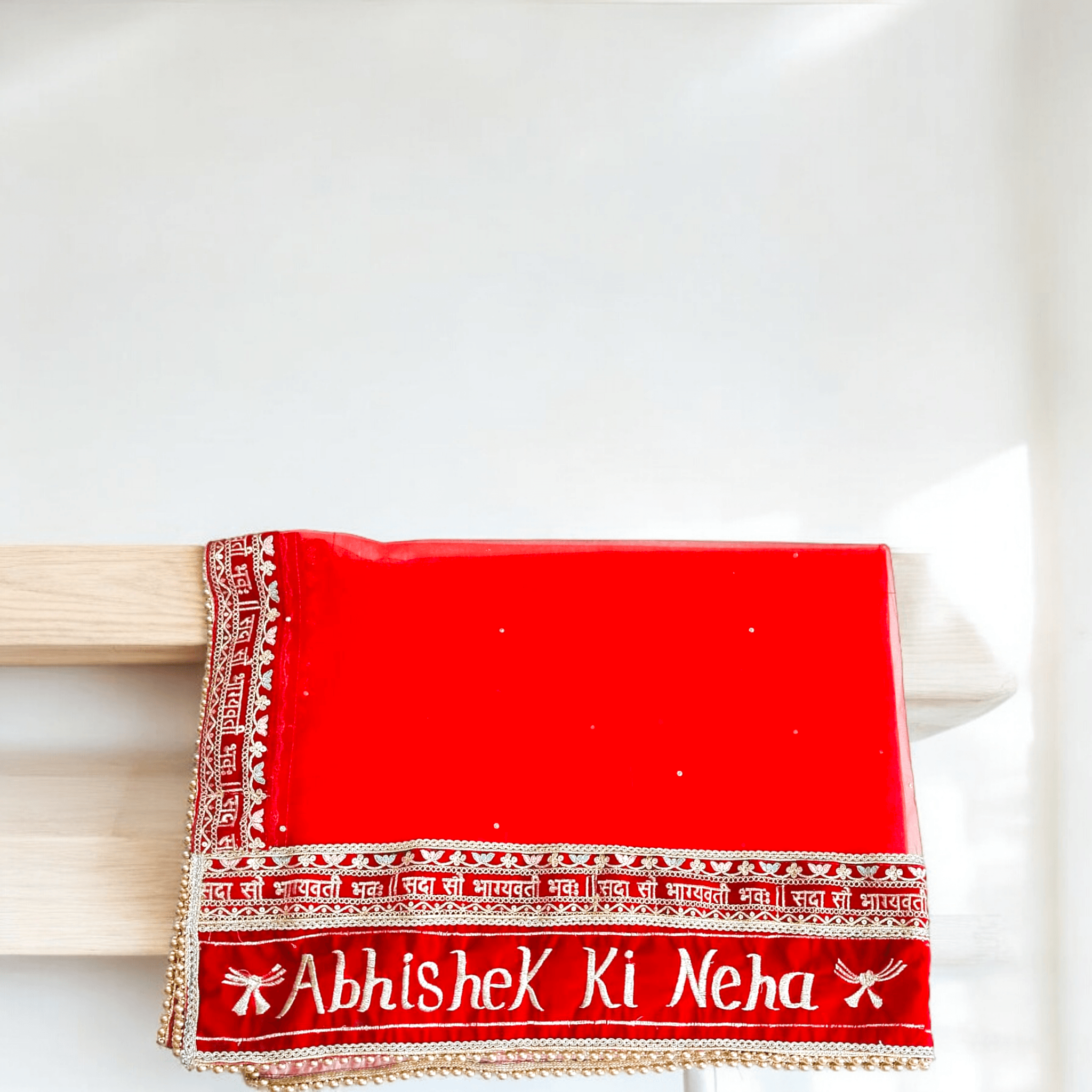Customized Duppata For Brides | Wedding Special | Name Customization | - BBD GIFTS
