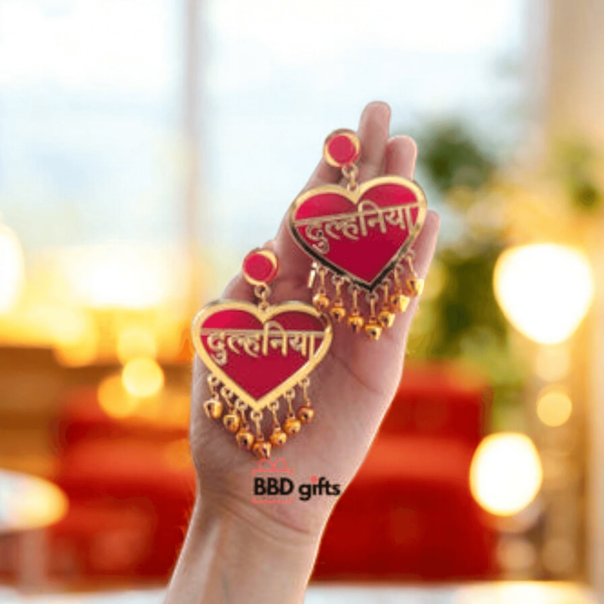 Customized Heart shaped dulhaniya earrings Customized name